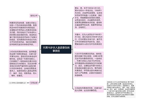 不满16岁杀人是否要负刑事责任