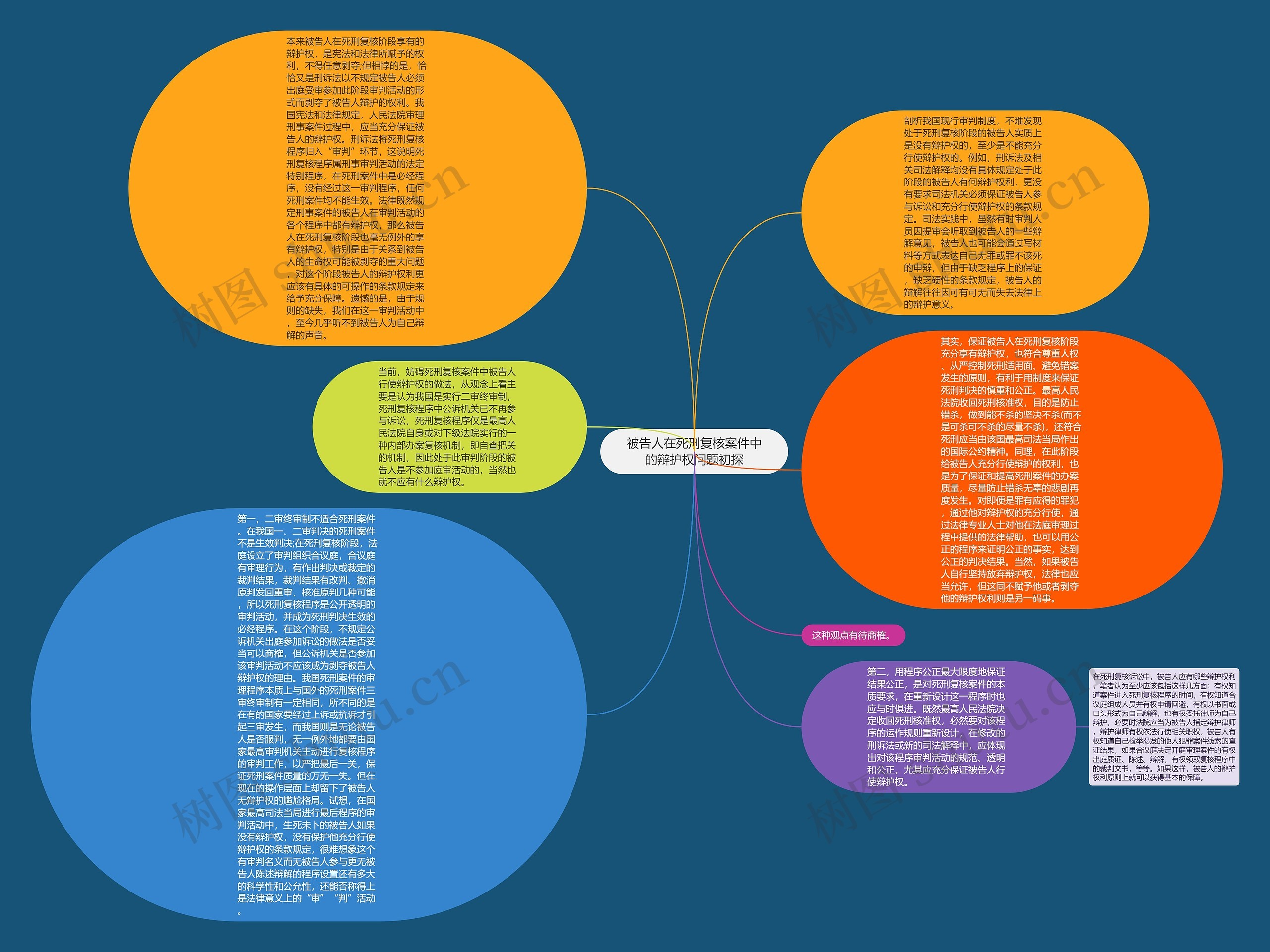 被告人在死刑复核案件中的辩护权问题初探思维导图
