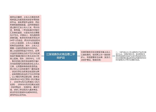 江某销售伪劣商品罪二审辩护词