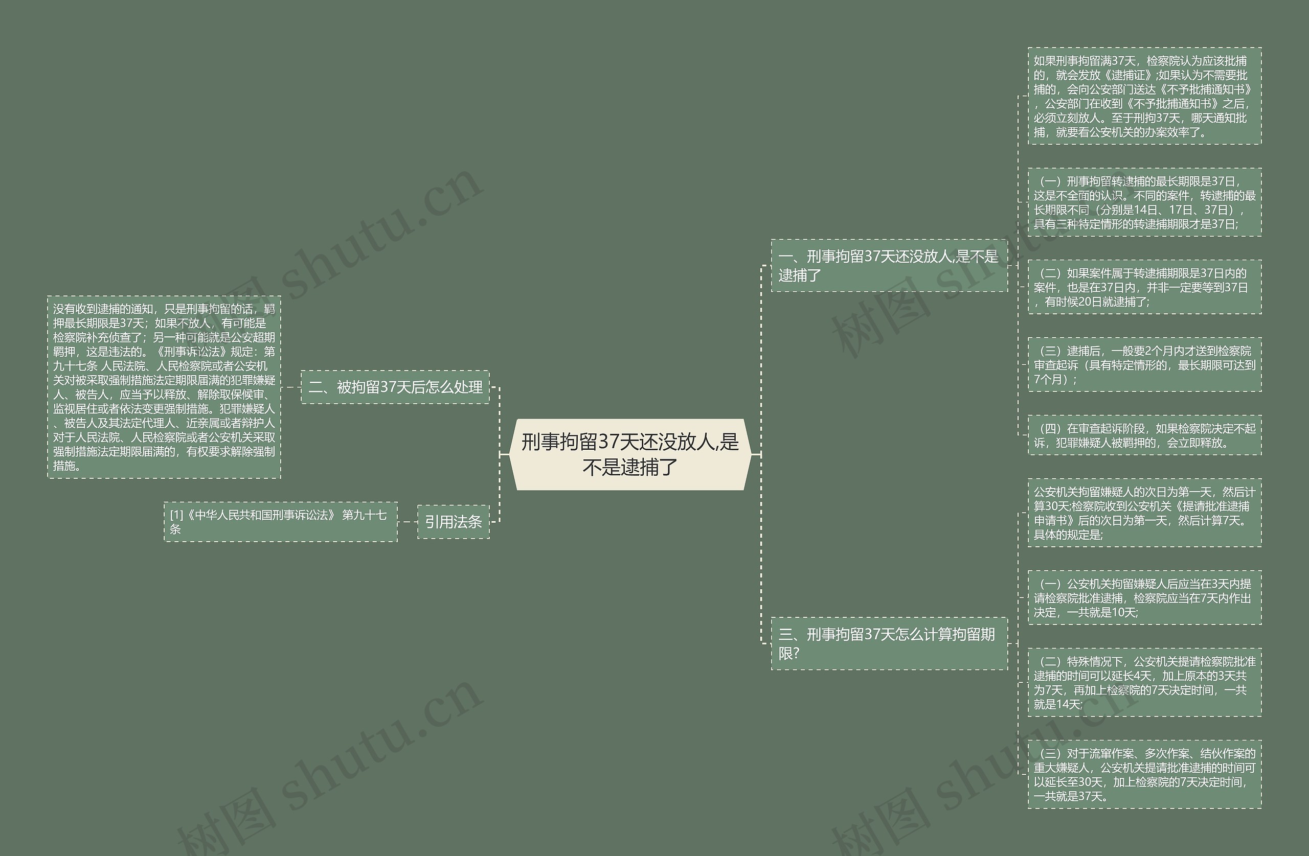 刑事拘留37天还没放人,是不是逮捕了思维导图