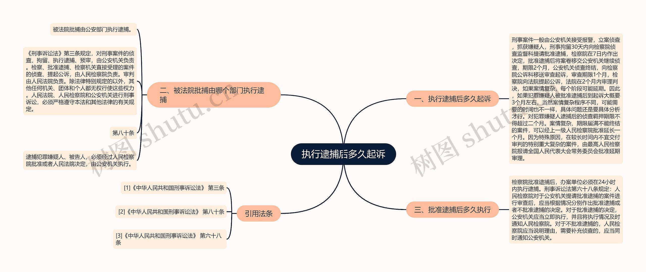 执行逮捕后多久起诉思维导图