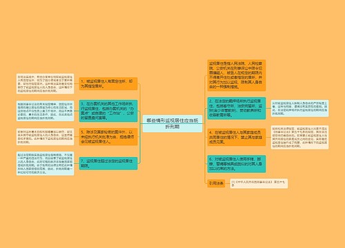 哪些情形监视居住应当抵折刑期