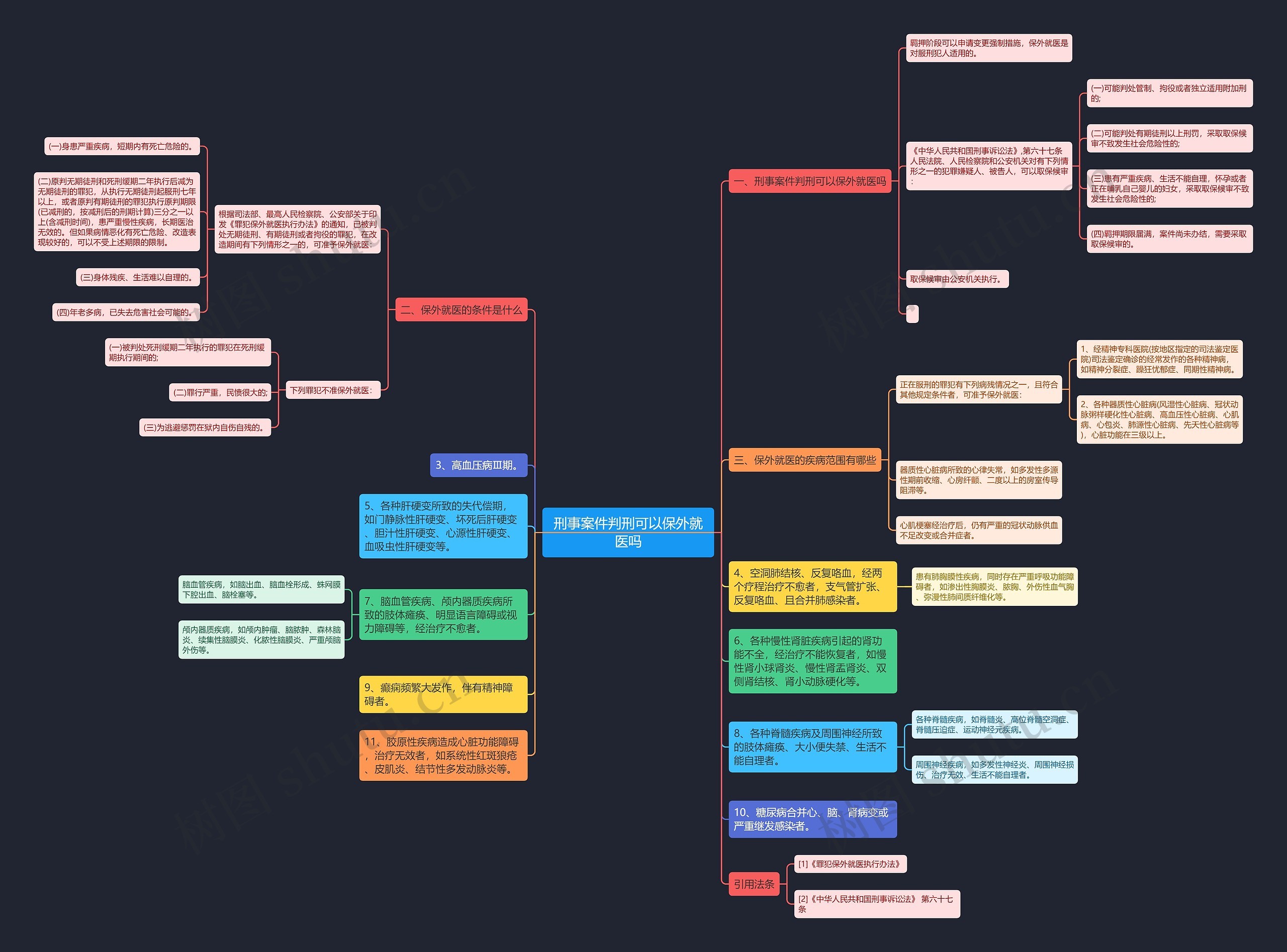 刑事案件判刑可以保外就医吗思维导图