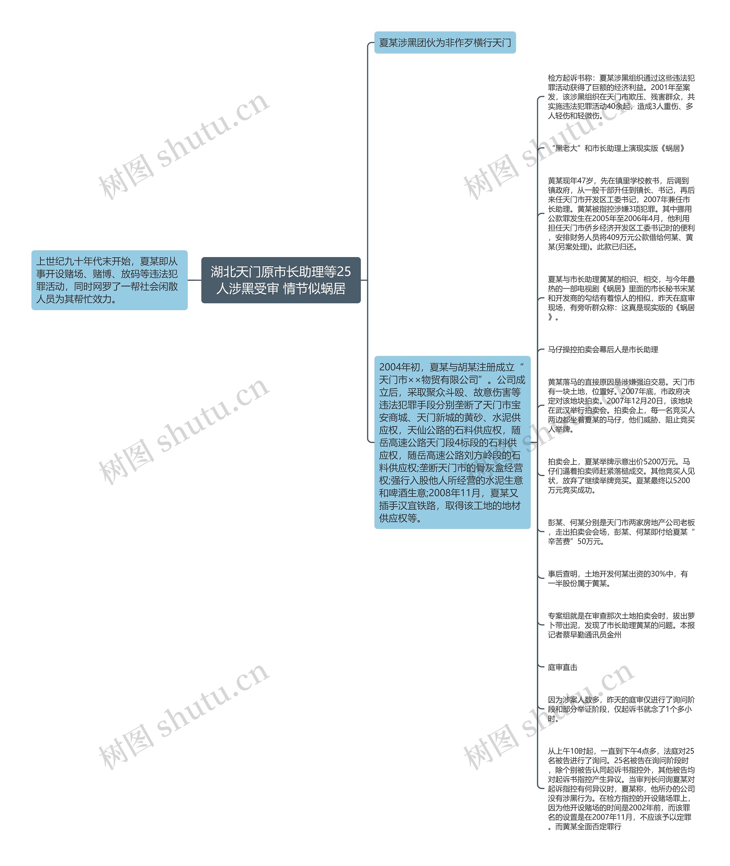 湖北天门原市长助理等25人涉黑受审 情节似蜗居思维导图