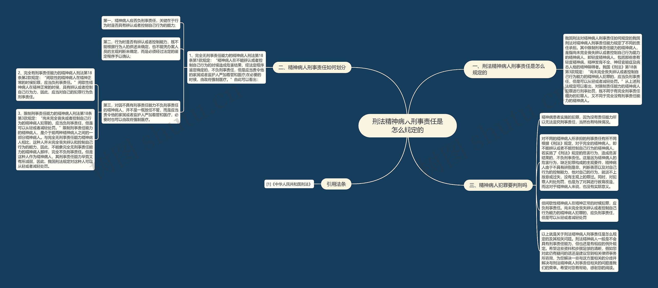 刑法精神病人刑事责任是怎么规定的思维导图