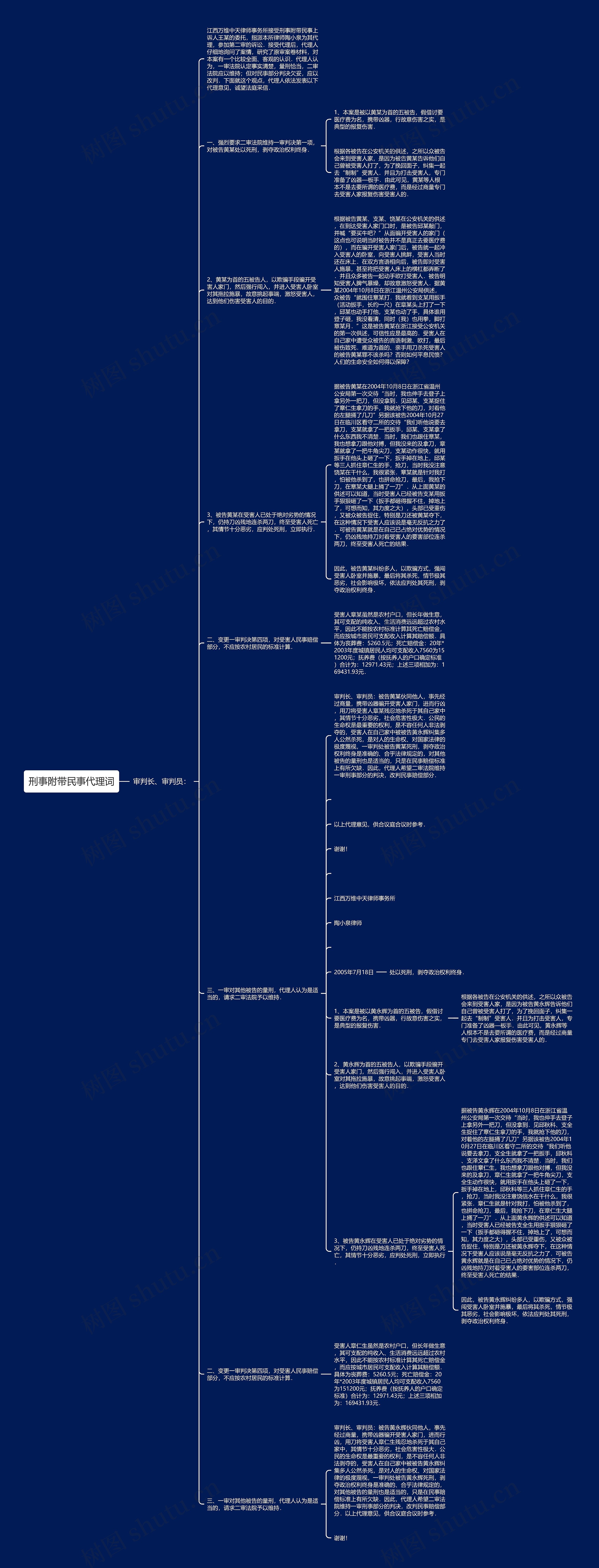 刑事附带民事代理词思维导图