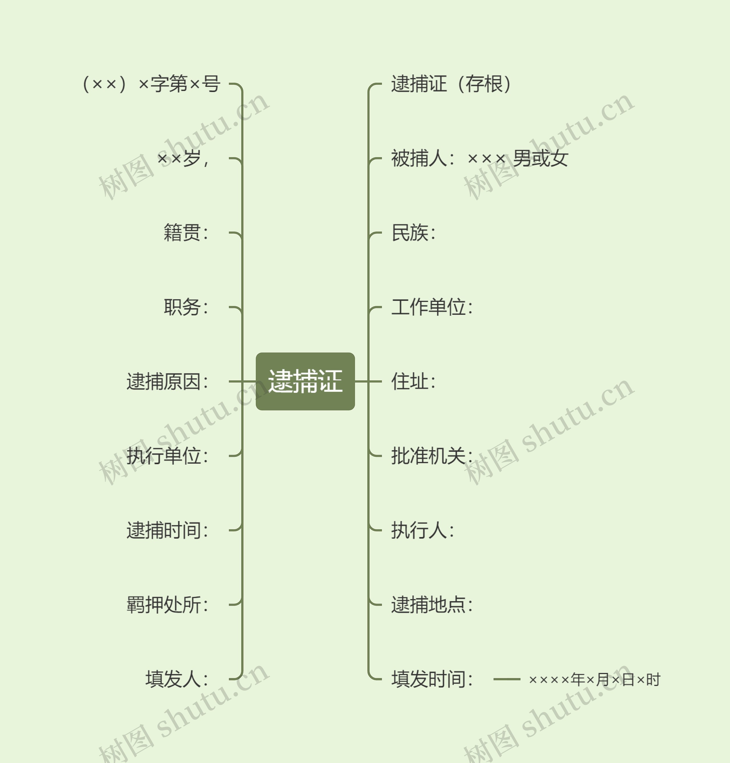 逮捕证思维导图