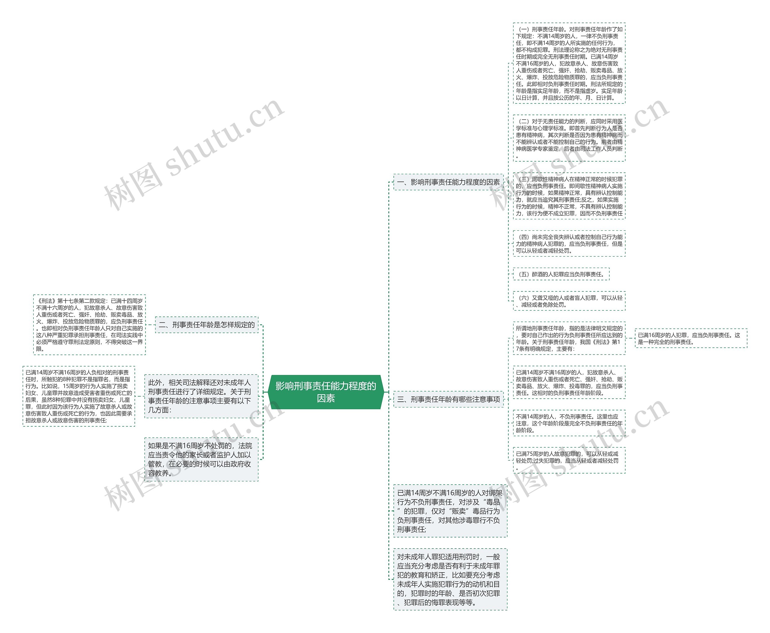 影响刑事责任能力程度的因素思维导图