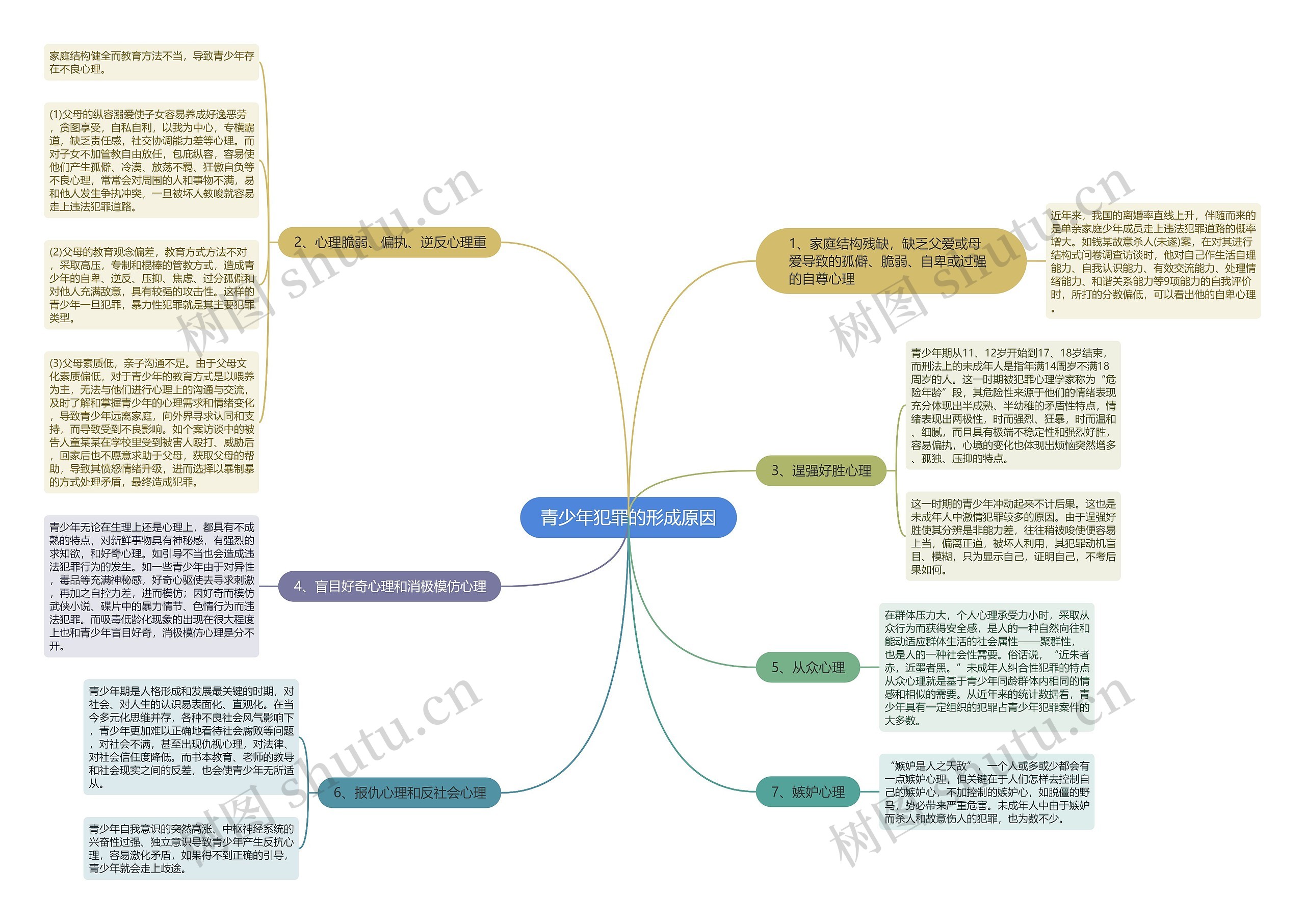 青少年犯罪的形成原因思维导图