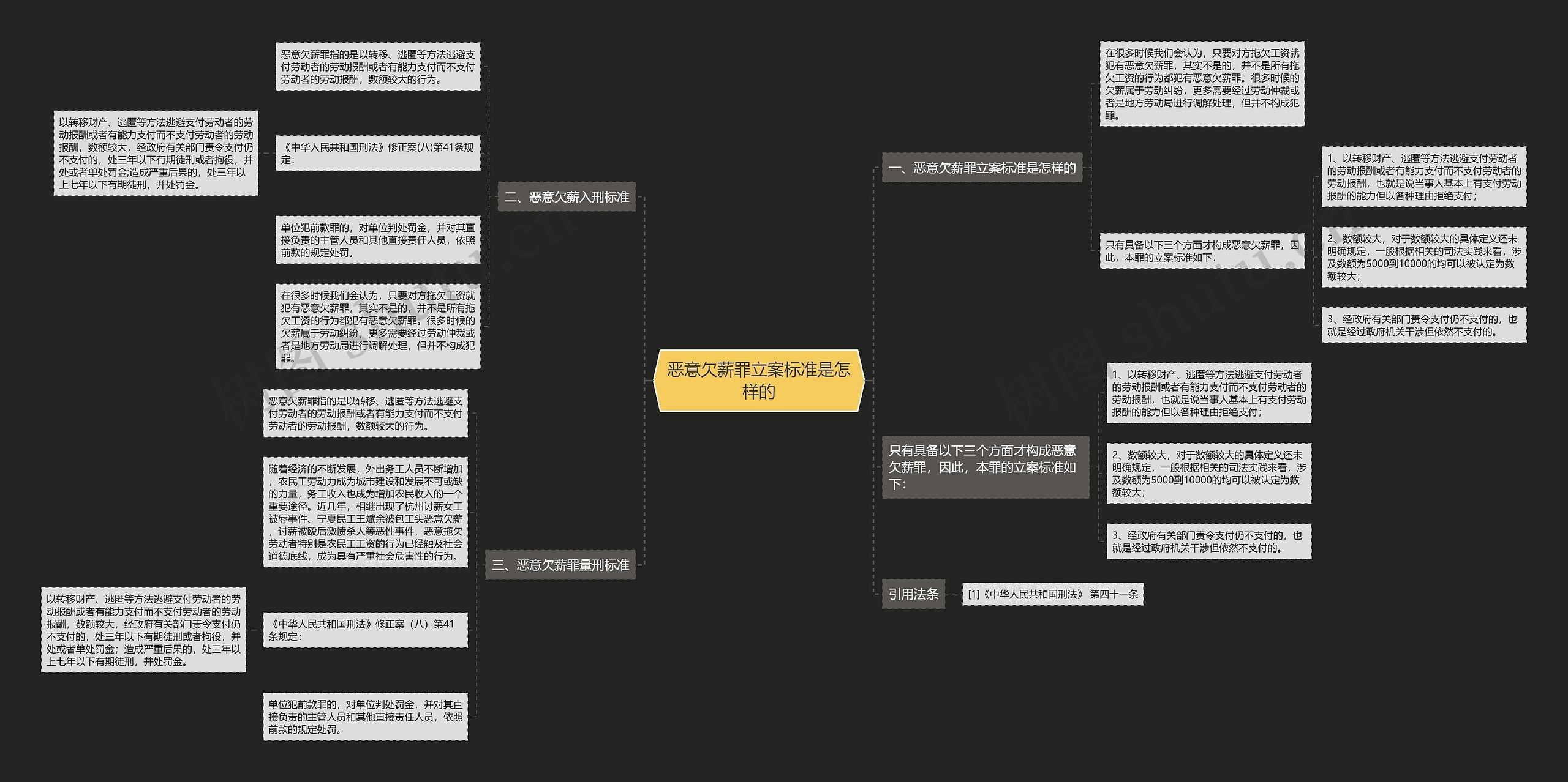 恶意欠薪罪立案标准是怎样的思维导图