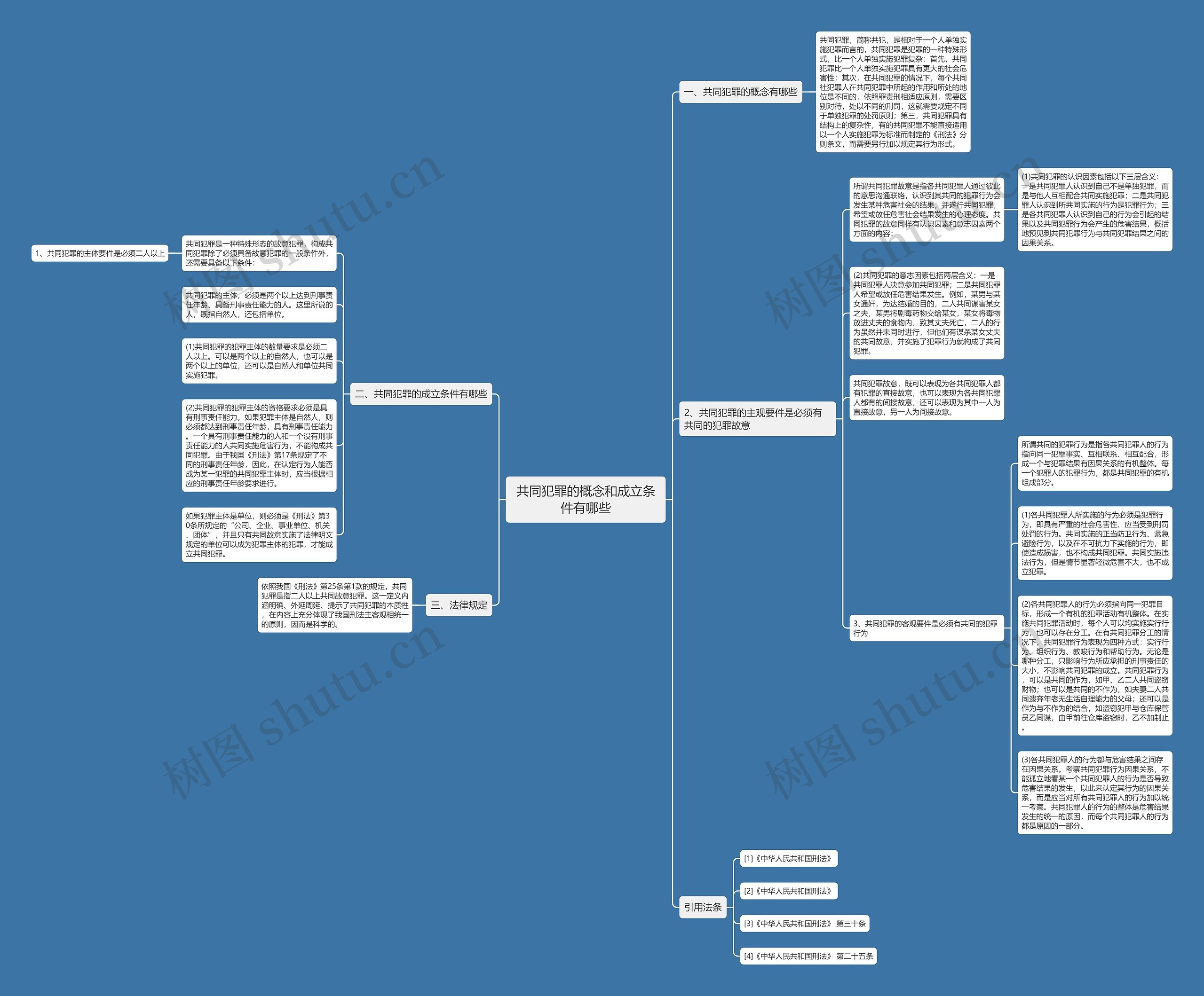 共同犯罪的概念和成立条件有哪些思维导图