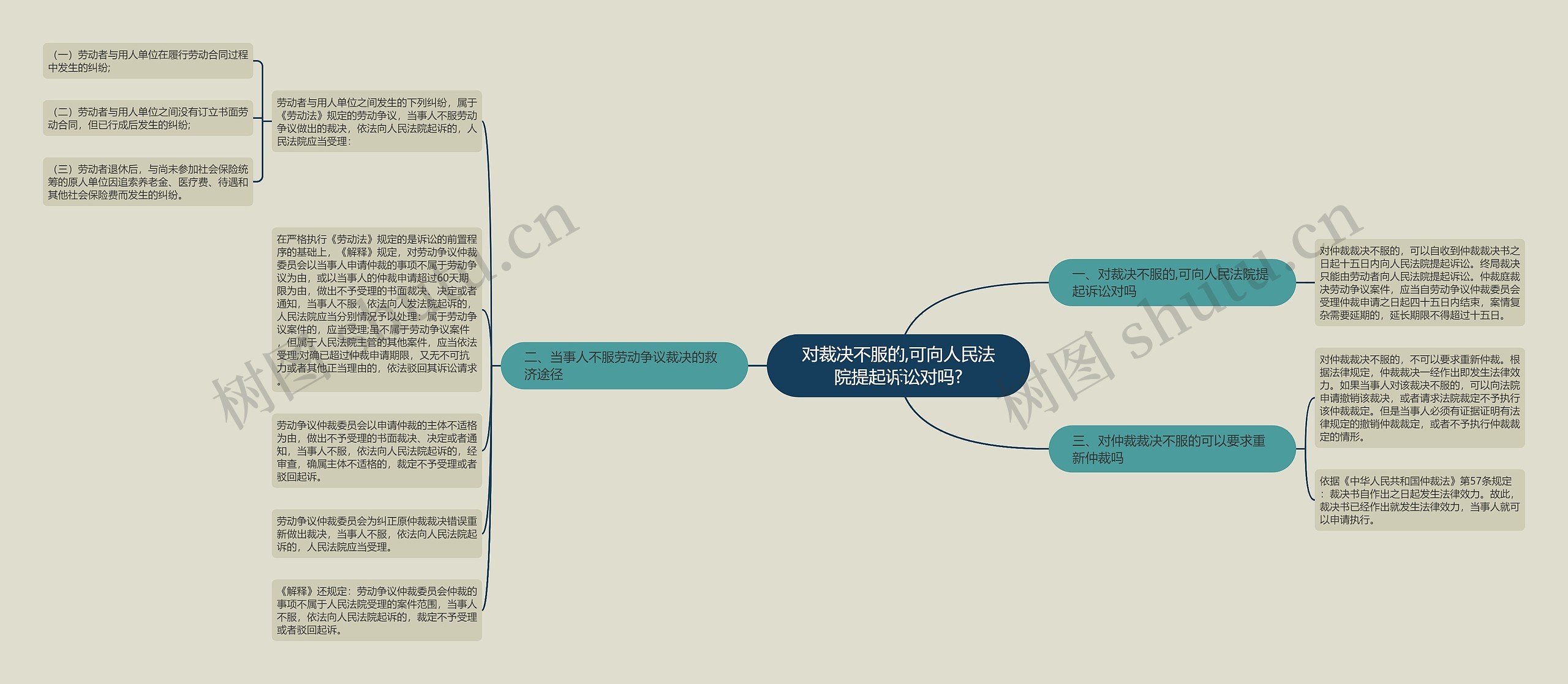 对裁决不服的,可向人民法院提起诉讼对吗?思维导图