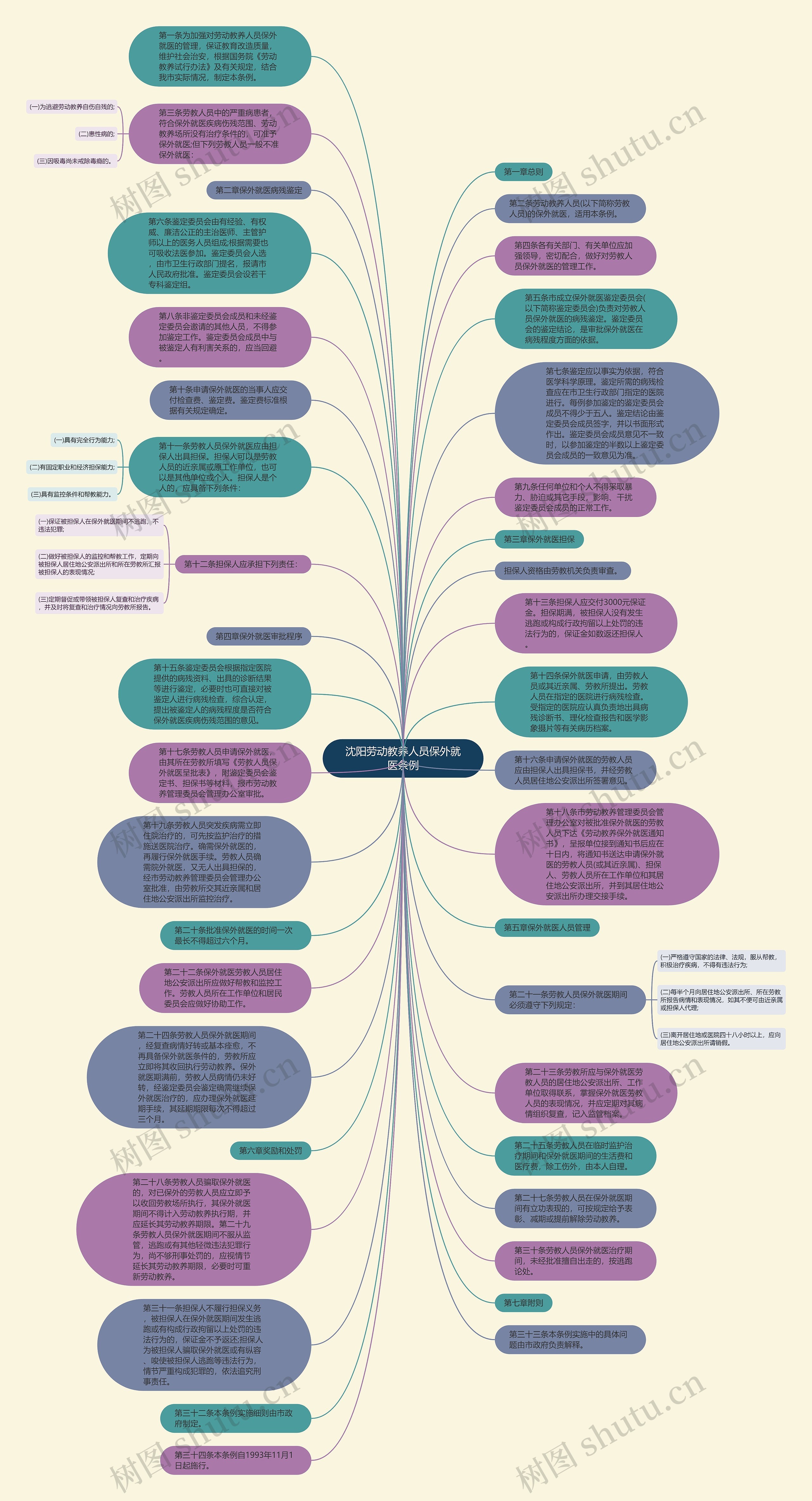沈阳劳动教养人员保外就医条例思维导图