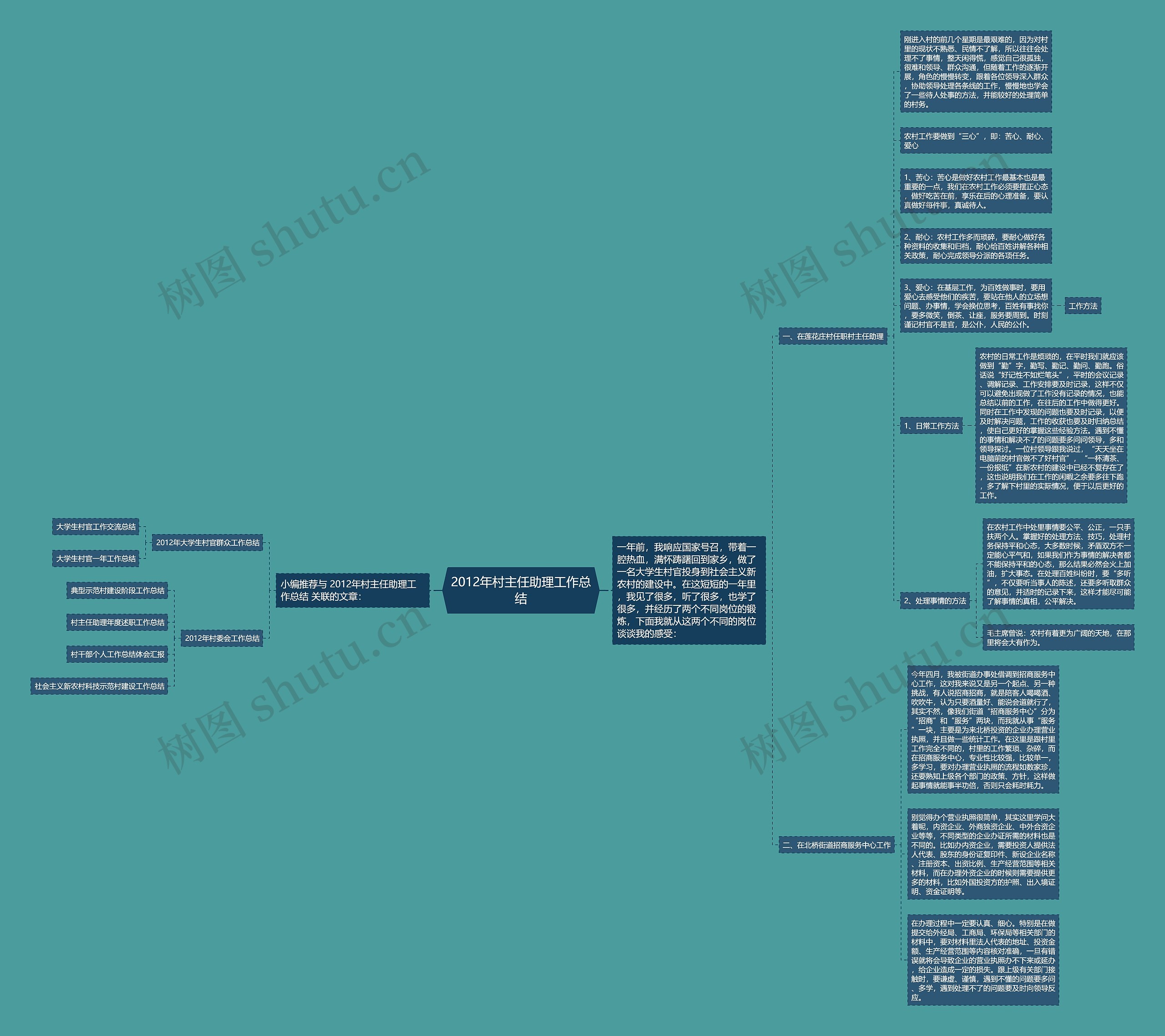 2012年村主任助理工作总结思维导图