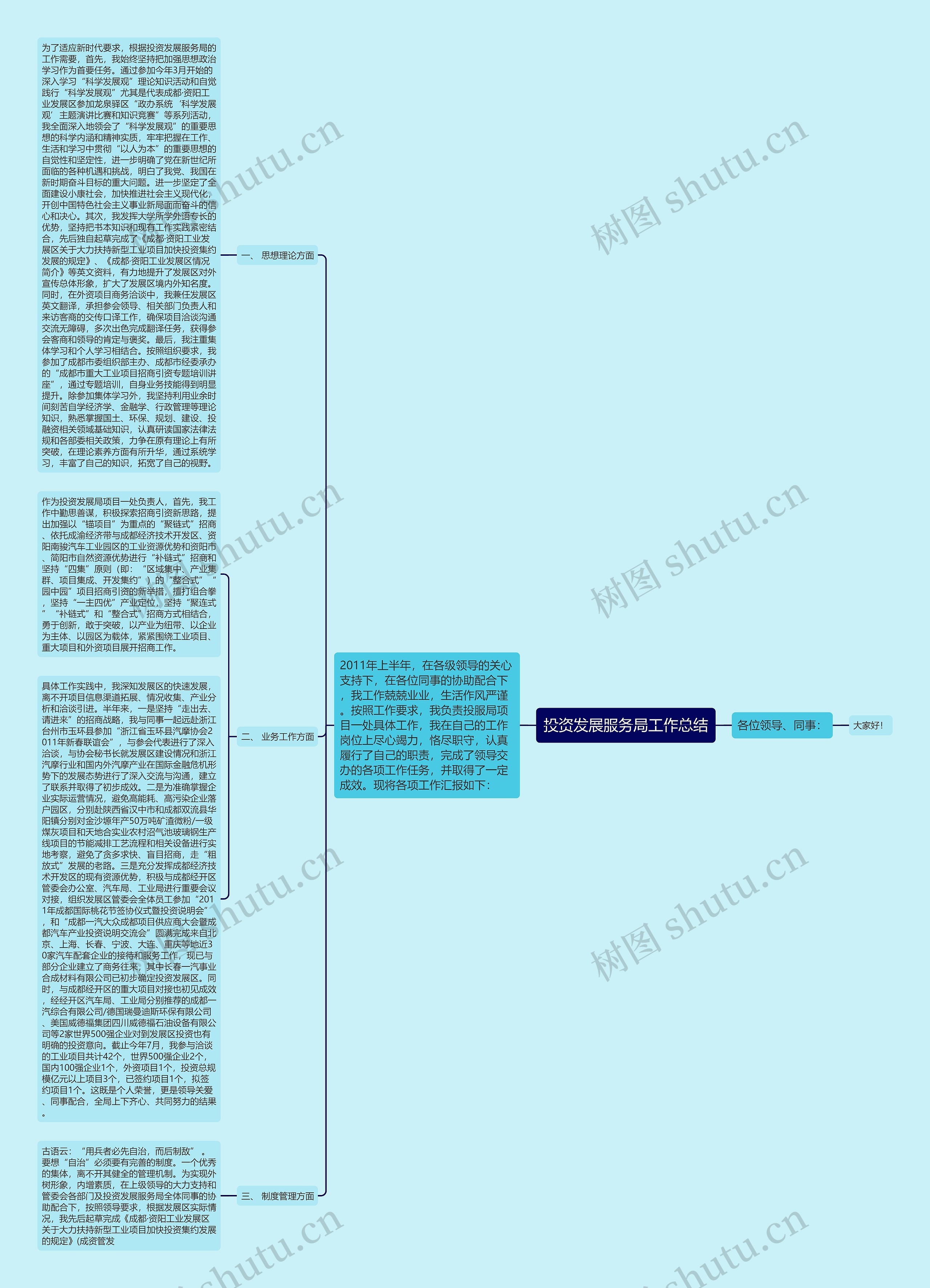 投资发展服务局工作总结思维导图
