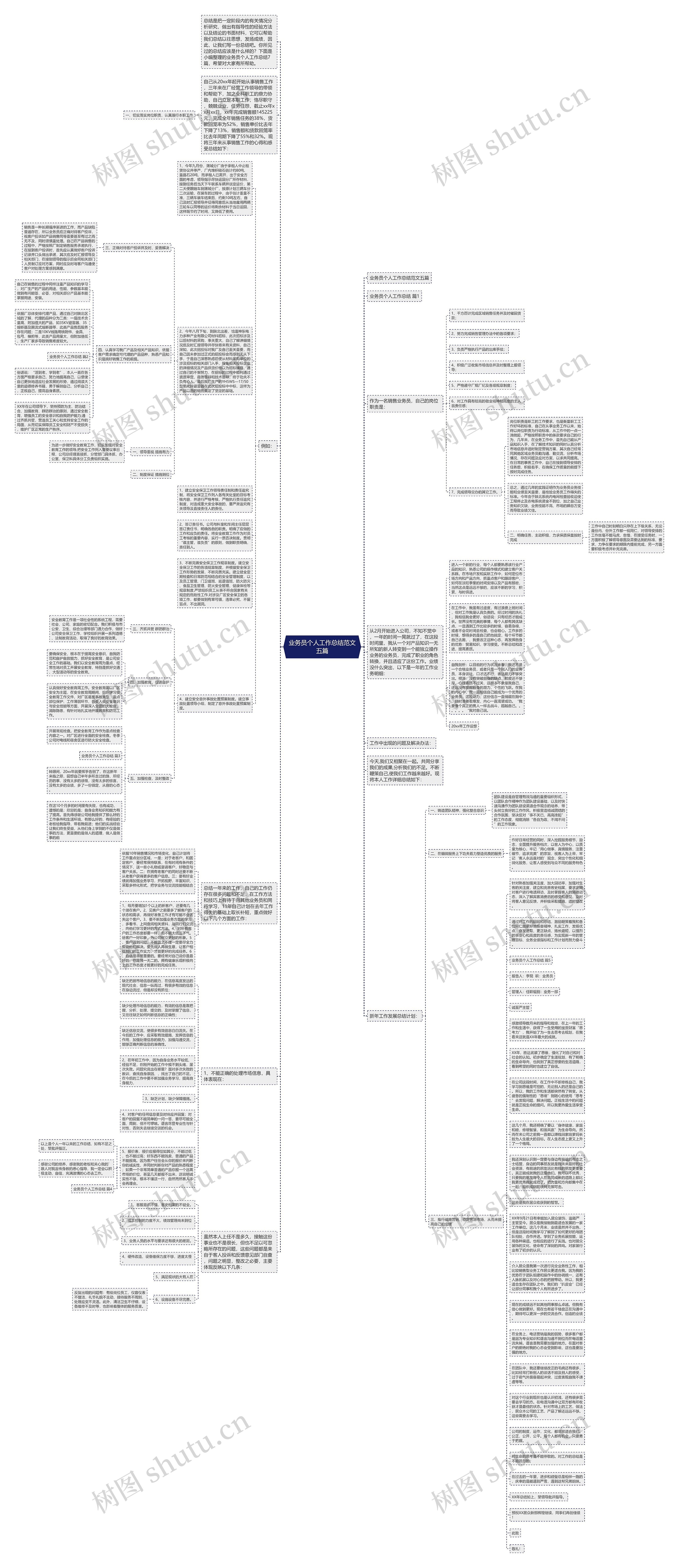 业务员个人工作总结范文五篇思维导图