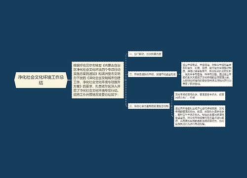 净化社会文化环境工作总结