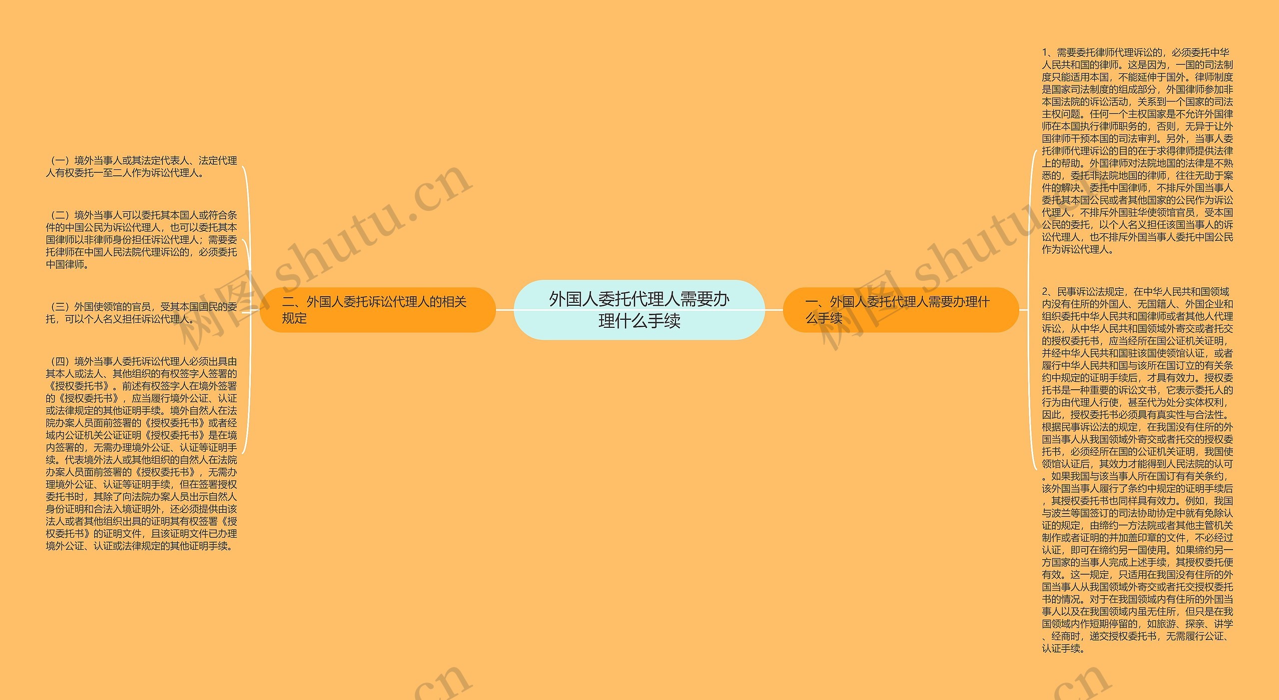 外国人委托代理人需要办理什么手续思维导图