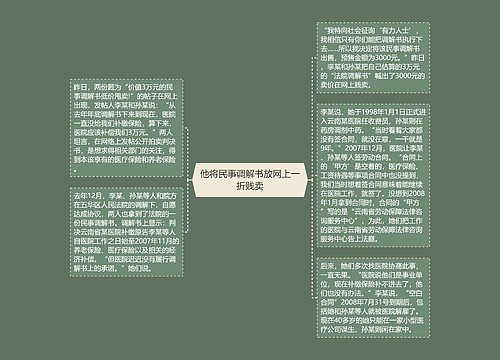 他将民事调解书放网上一折贱卖