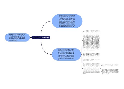 创建市级卫生村工作总结