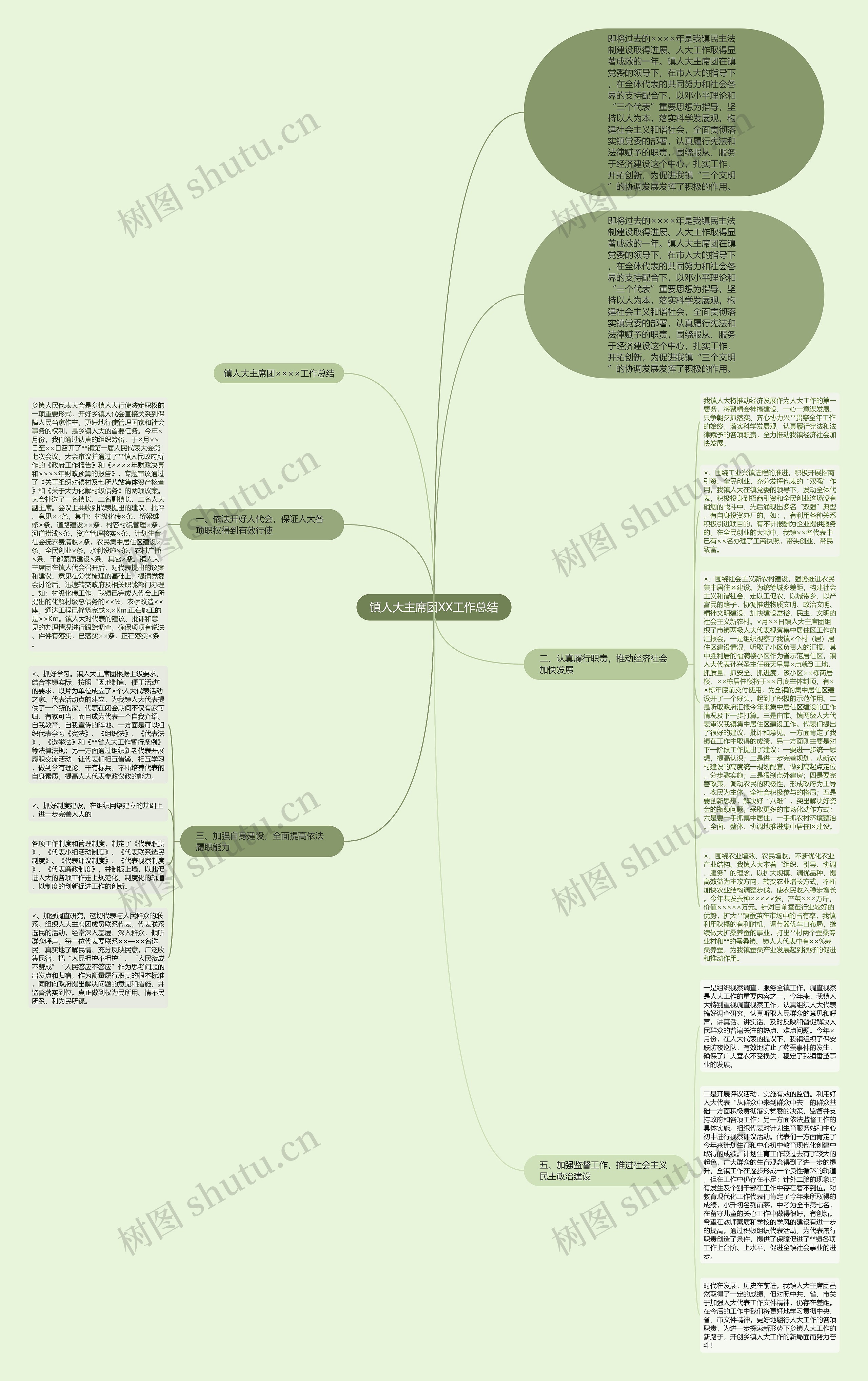 镇人大主席团XX工作总结思维导图