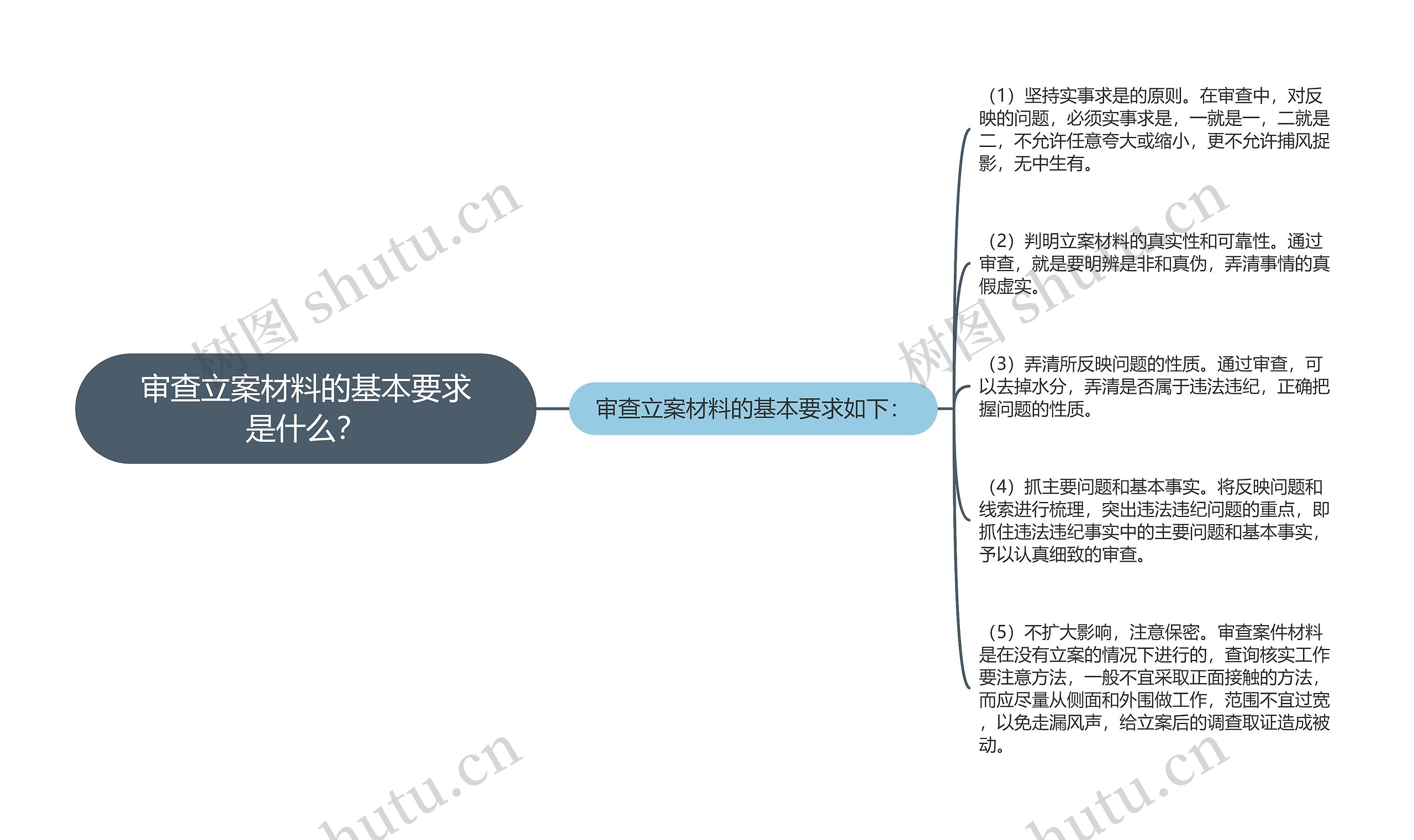 审查立案材料的基本要求是什么？思维导图