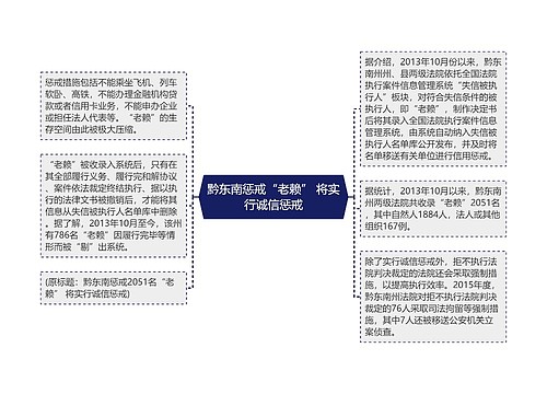 黔东南惩戒“老赖” 将实行诚信惩戒