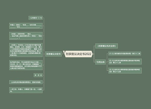 刑事复议决定书2022