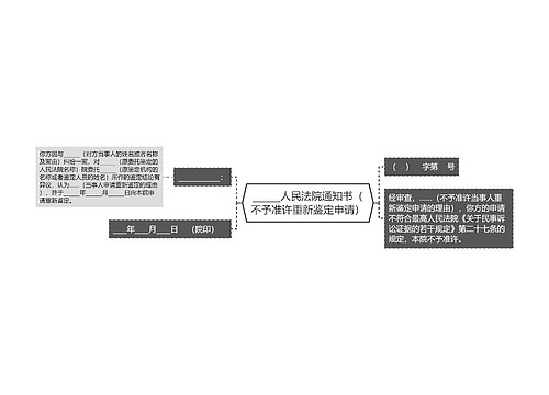 ______人民法院通知书（不予准许重新鉴定申请）