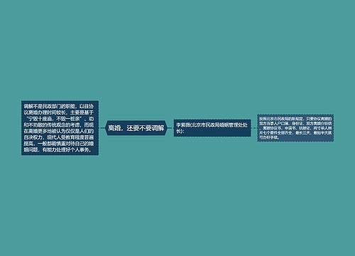 离婚，还要不要调解