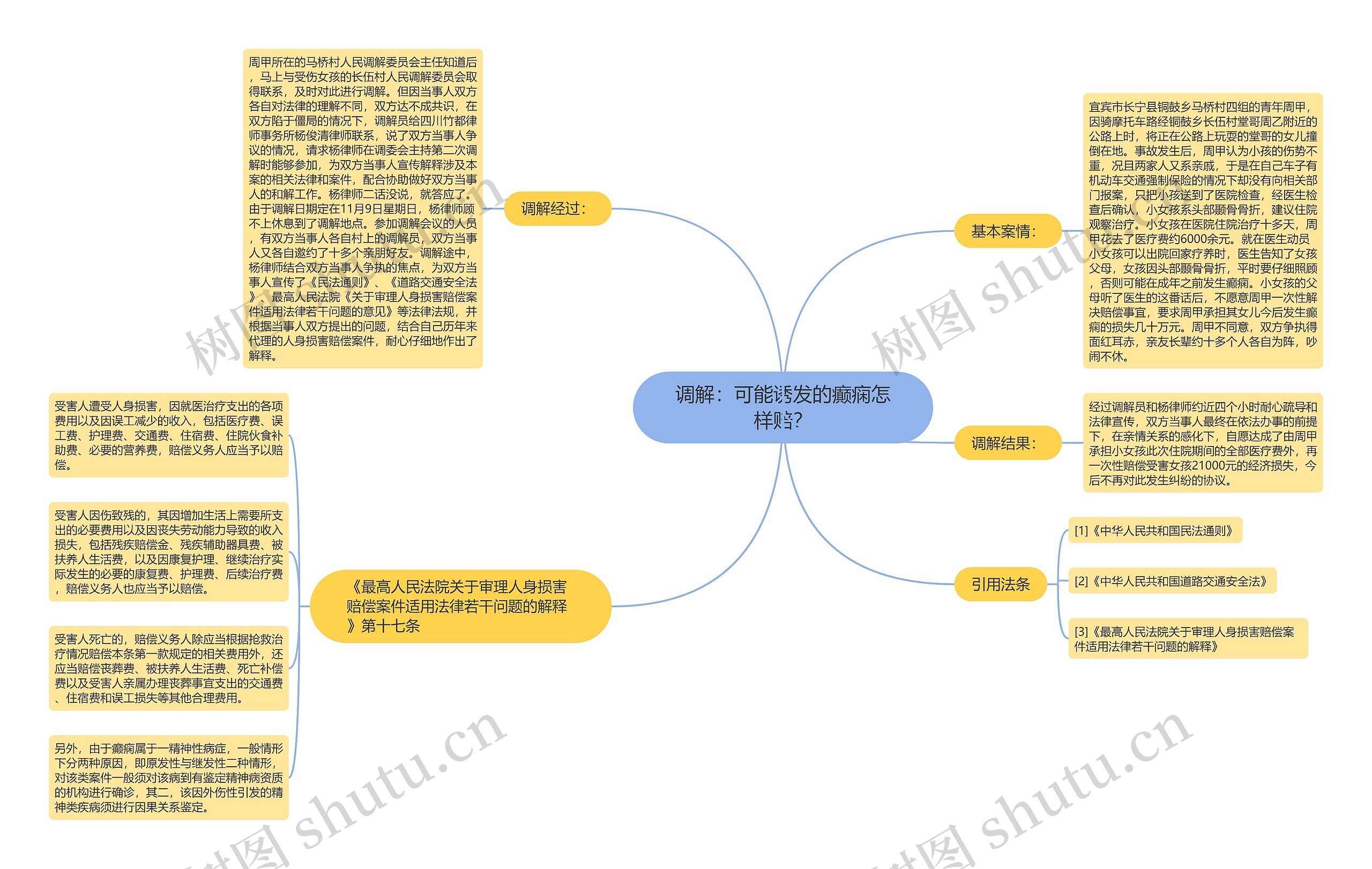 调解：可能诱发的癫痫怎样赔？思维导图