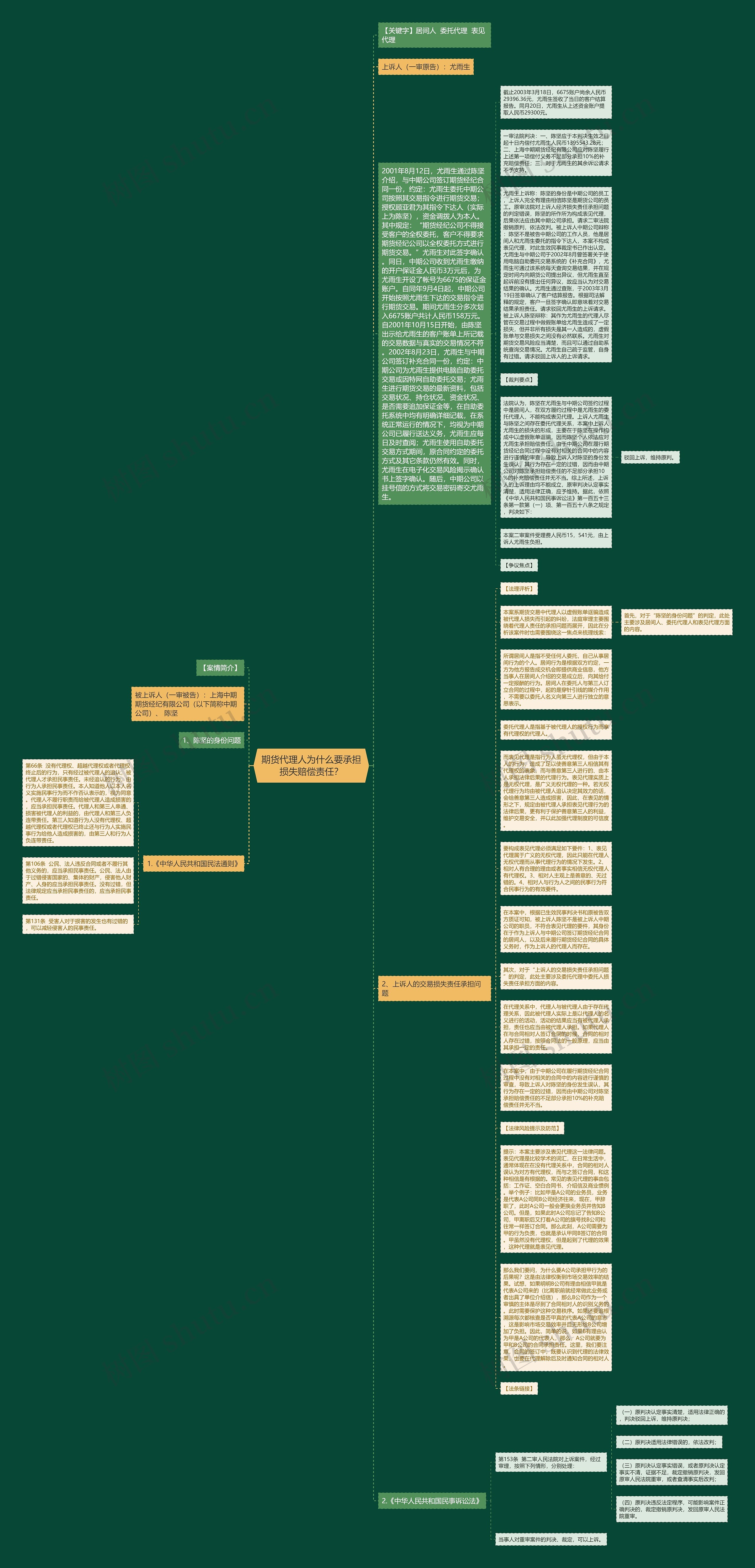 期货代理人为什么要承担损失赔偿责任？思维导图