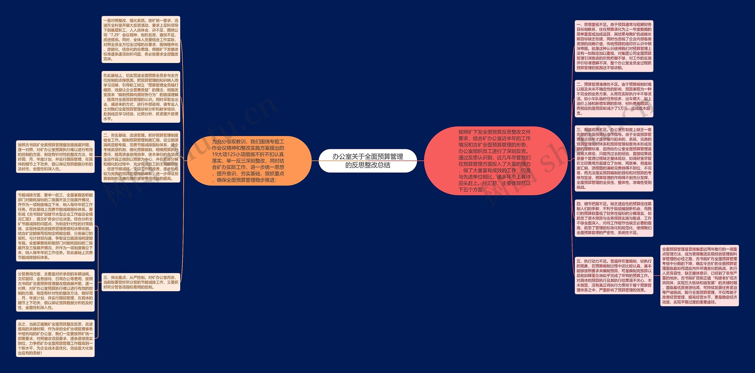 办公室关于全面预算管理的反思整改总结