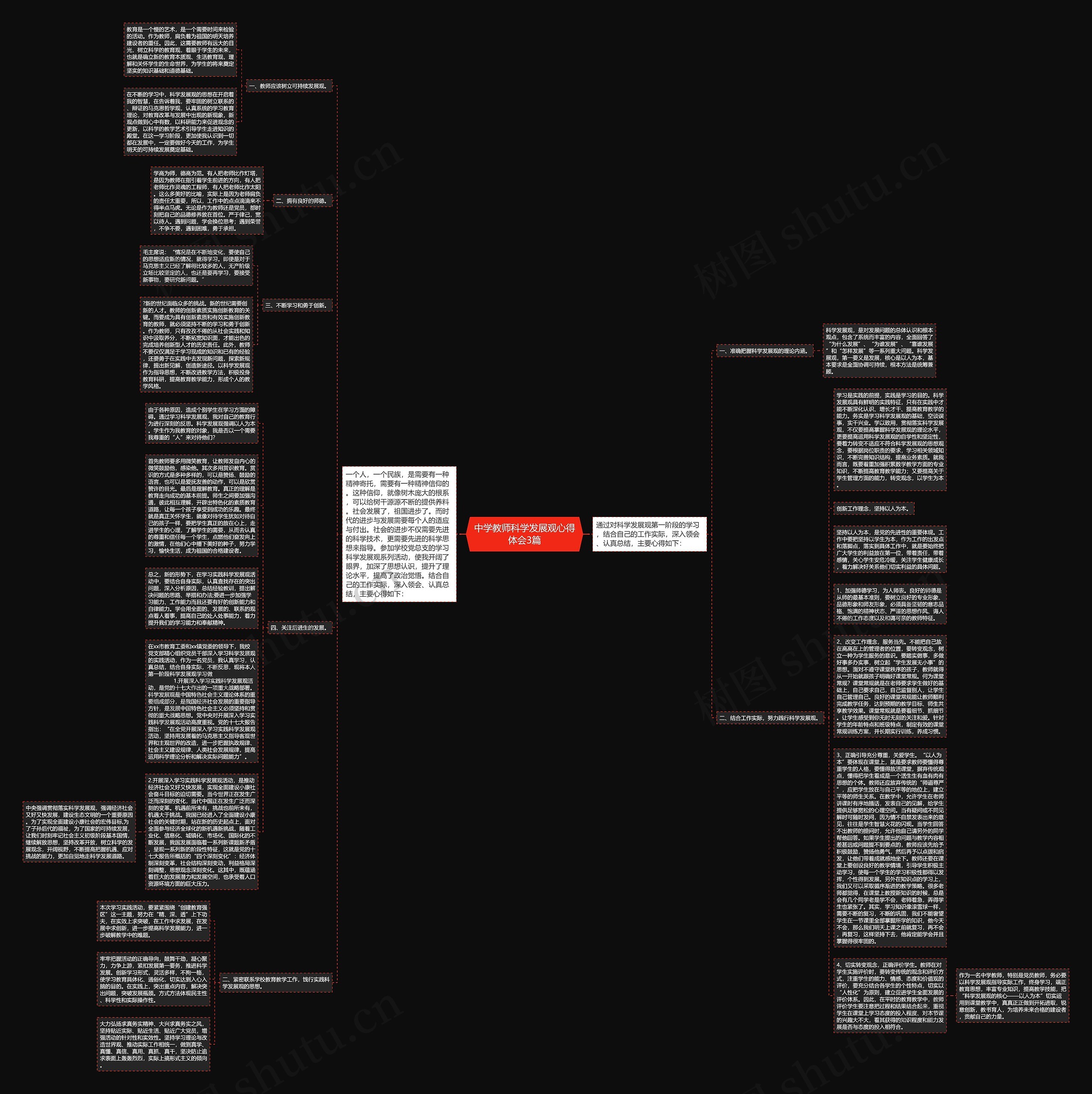 中学教师科学发展观心得体会3篇思维导图