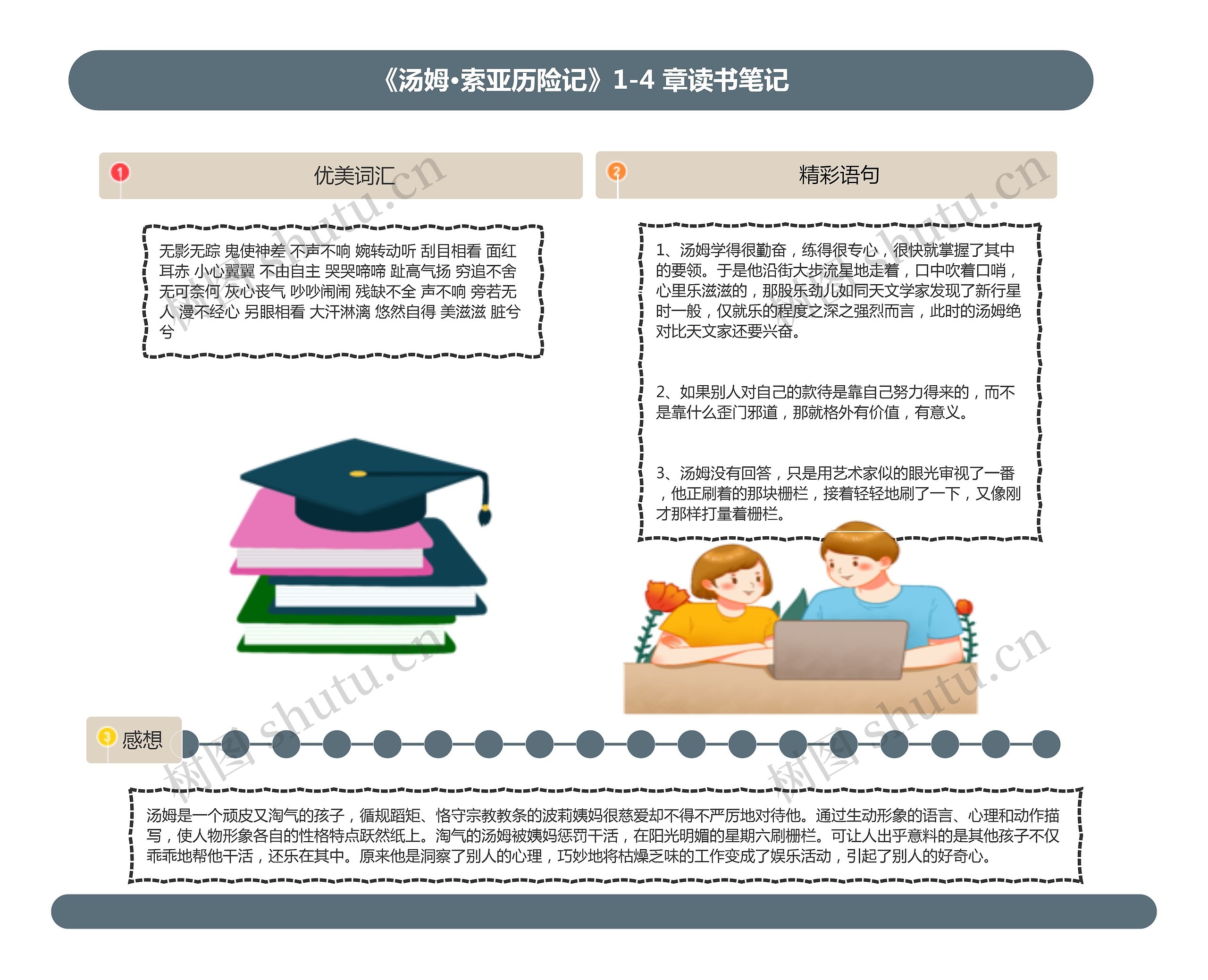 《汤姆·索亚历险记》1-4 章读书笔记