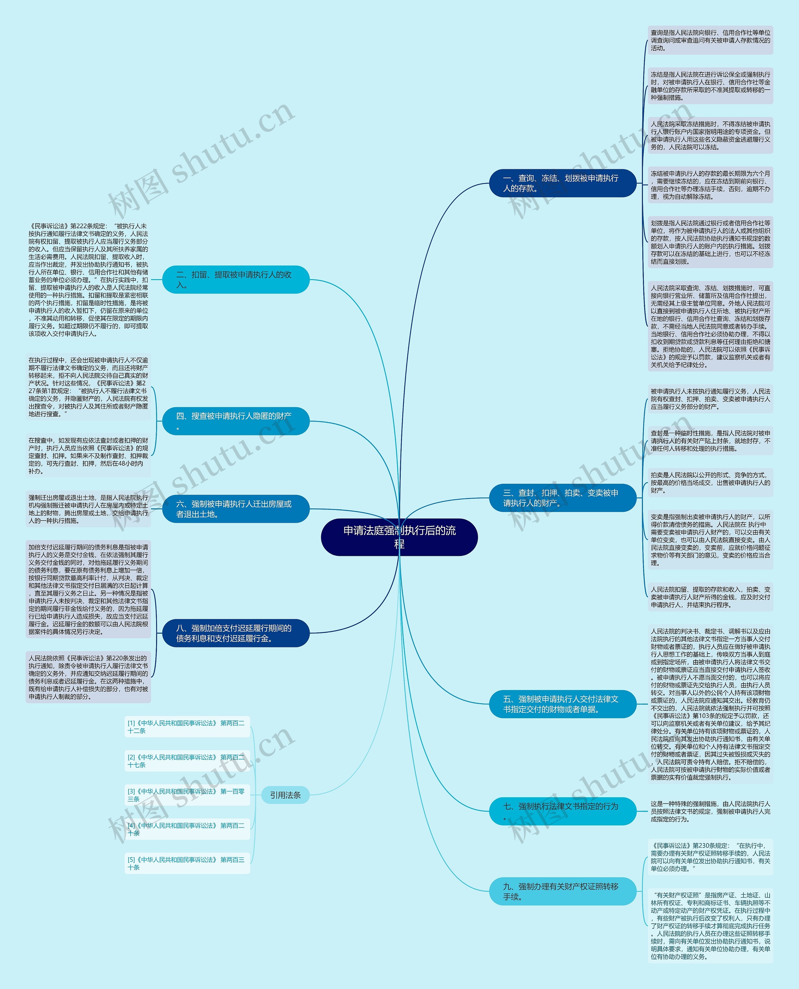 申请法庭强制执行后的流程思维导图