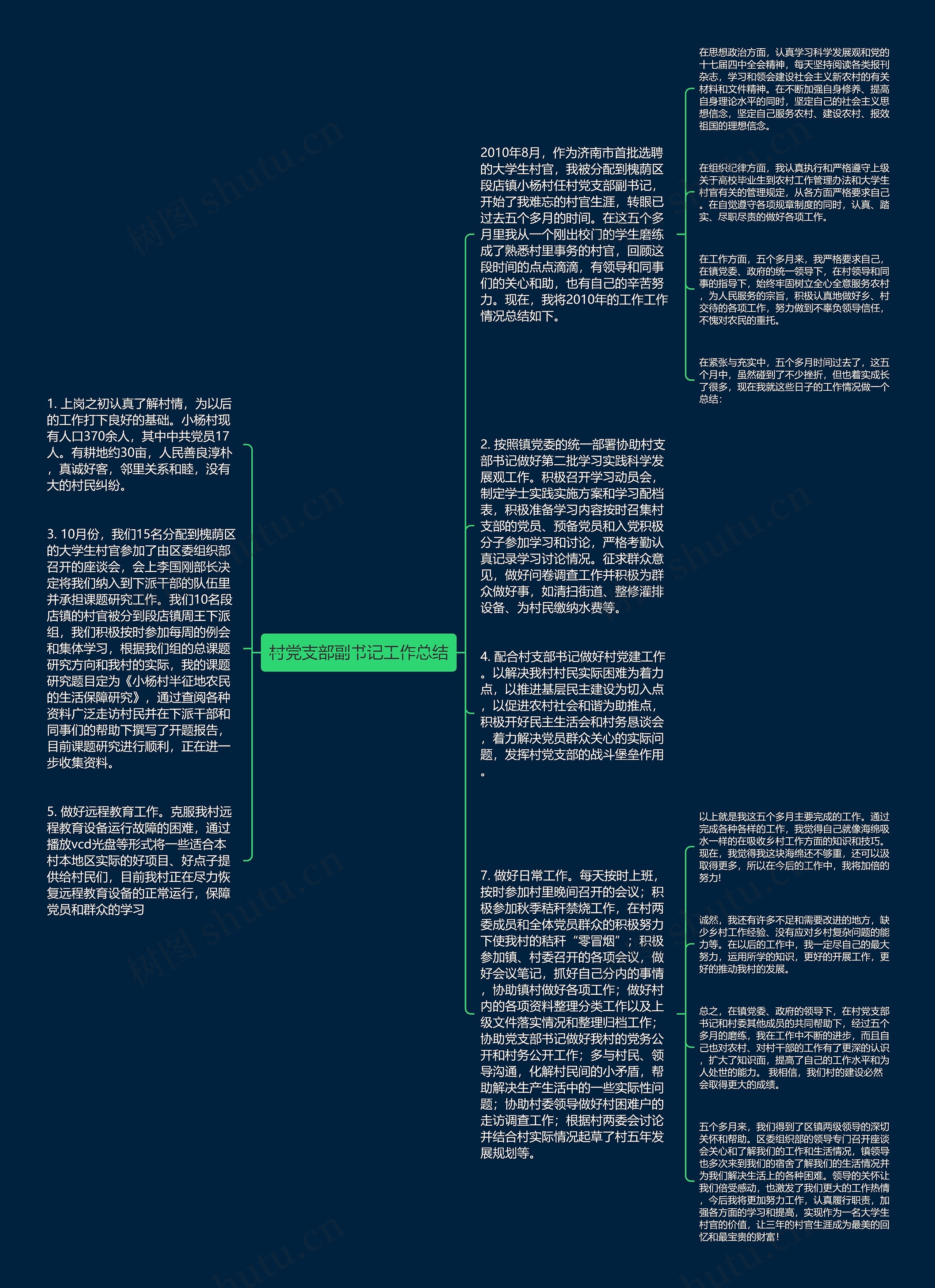 村党支部副书记工作总结思维导图