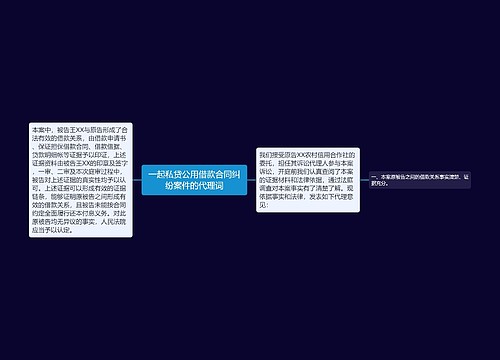 一起私贷公用借款合同纠纷案件的代理词