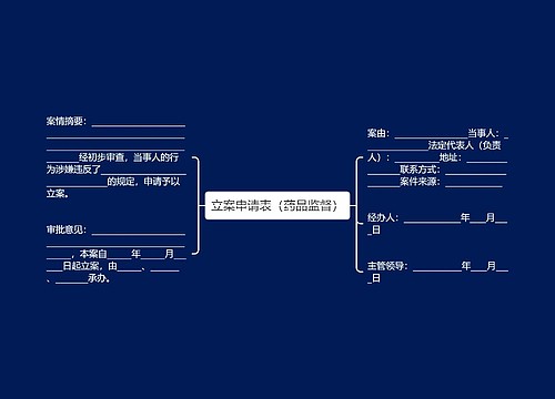 立案申请表（药品监督）