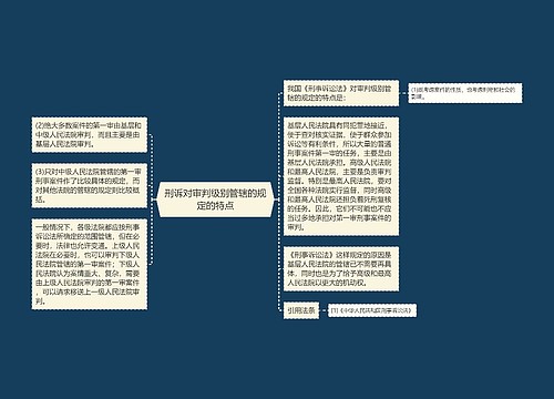 刑诉对审判级别管辖的规定的特点