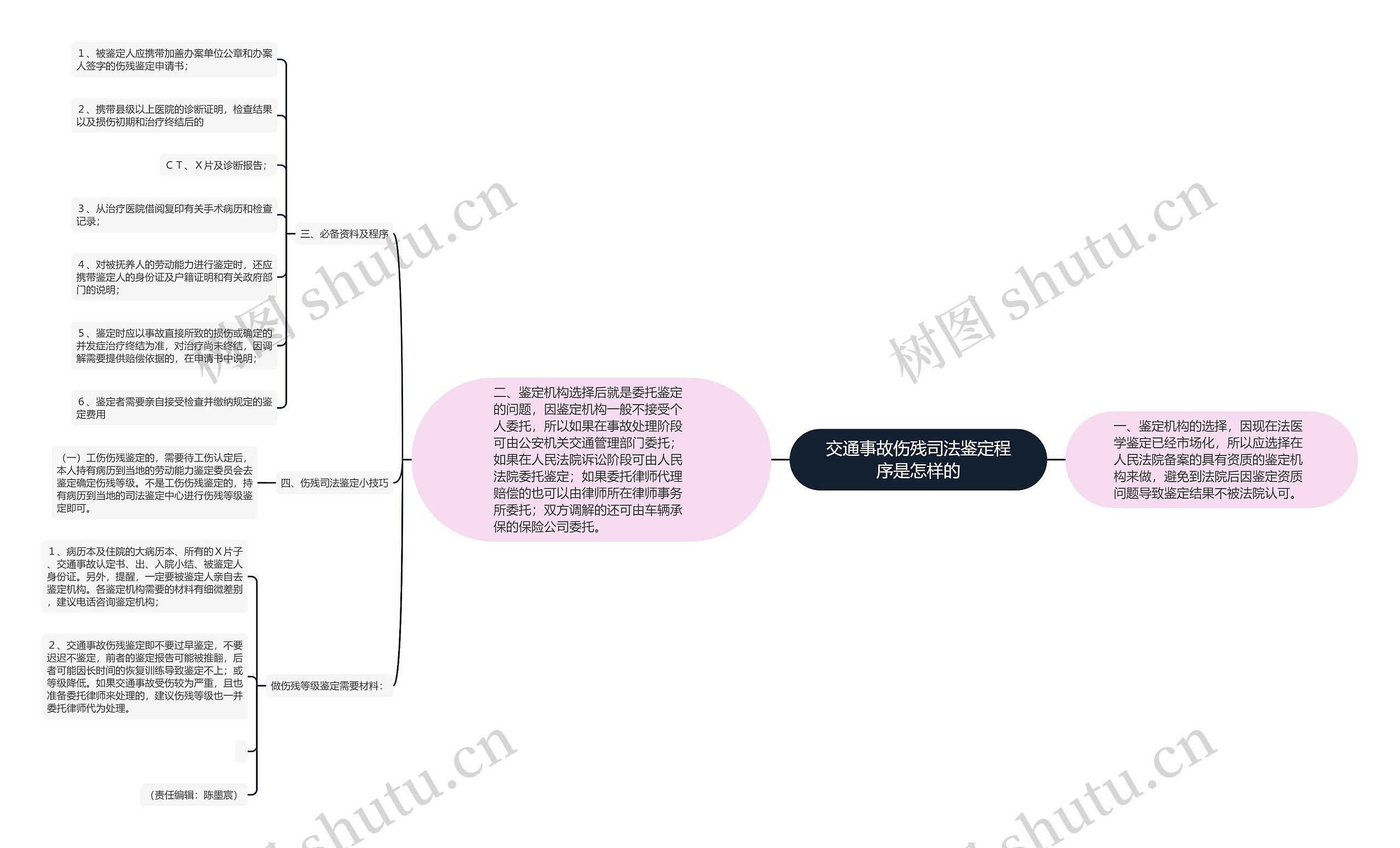 交通事故伤残司法鉴定程序是怎样的思维导图