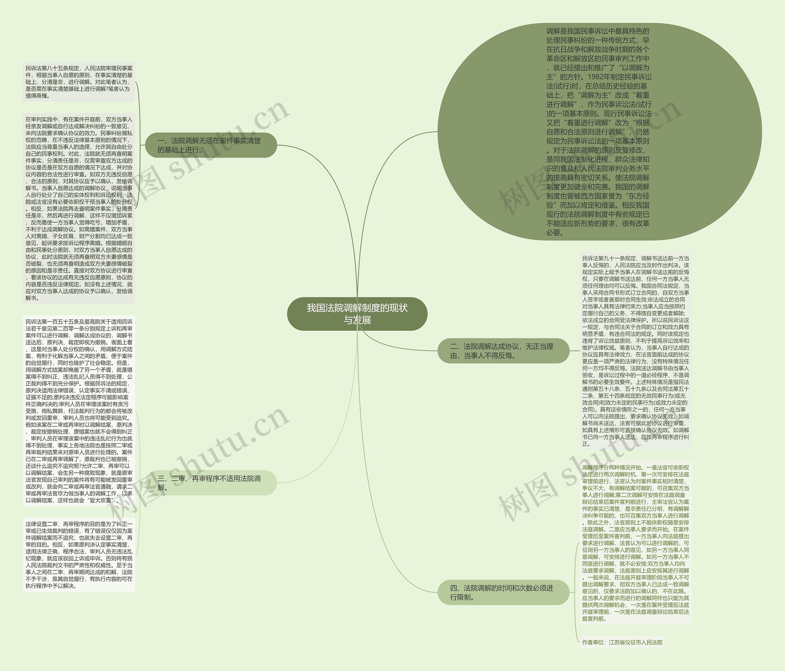 我国法院调解制度的现状与发展思维导图