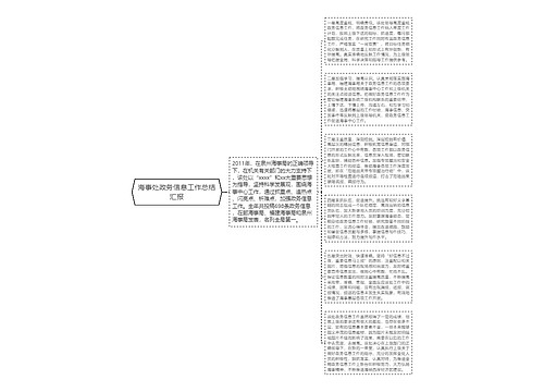 海事处政务信息工作总结汇报