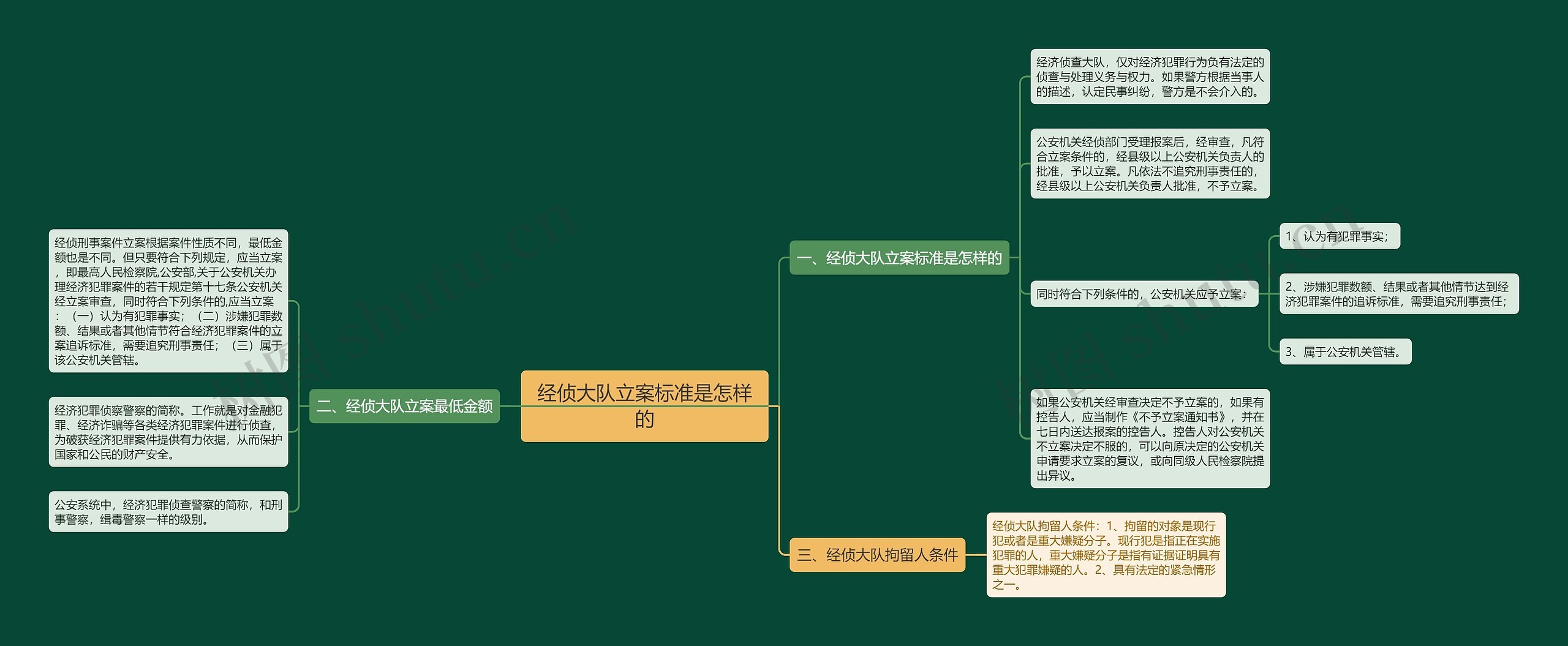 经侦大队立案标准是怎样的思维导图