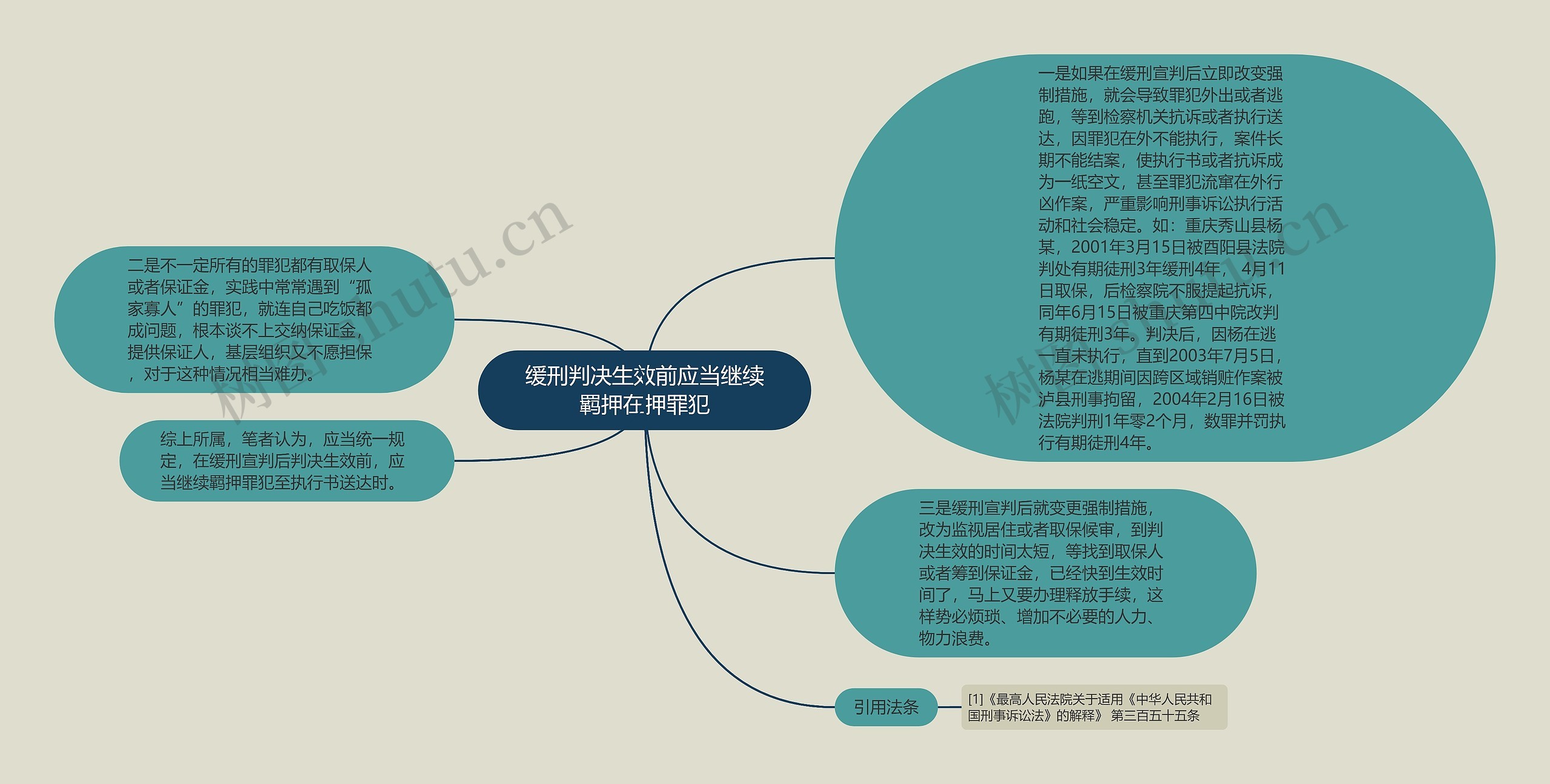 缓刑判决生效前应当继续羁押在押罪犯思维导图