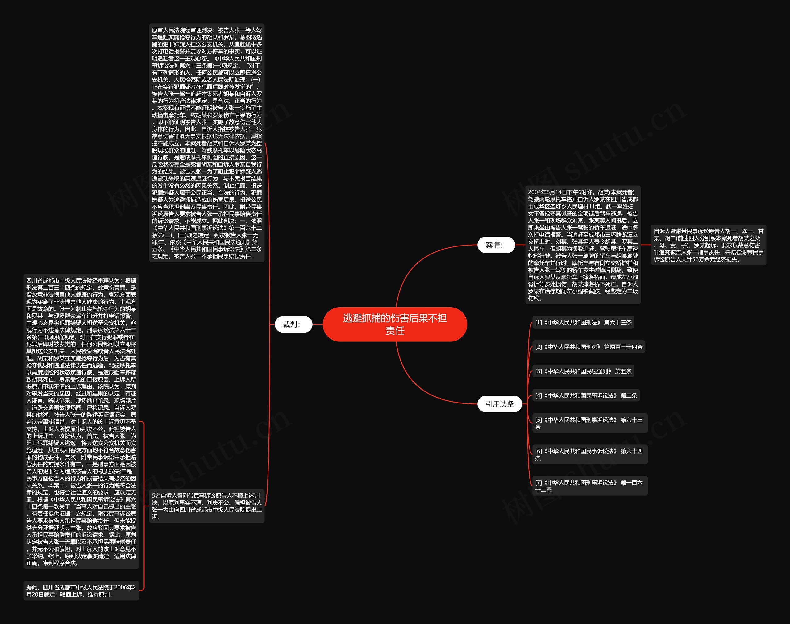 逃避抓捕的伤害后果不担责任思维导图