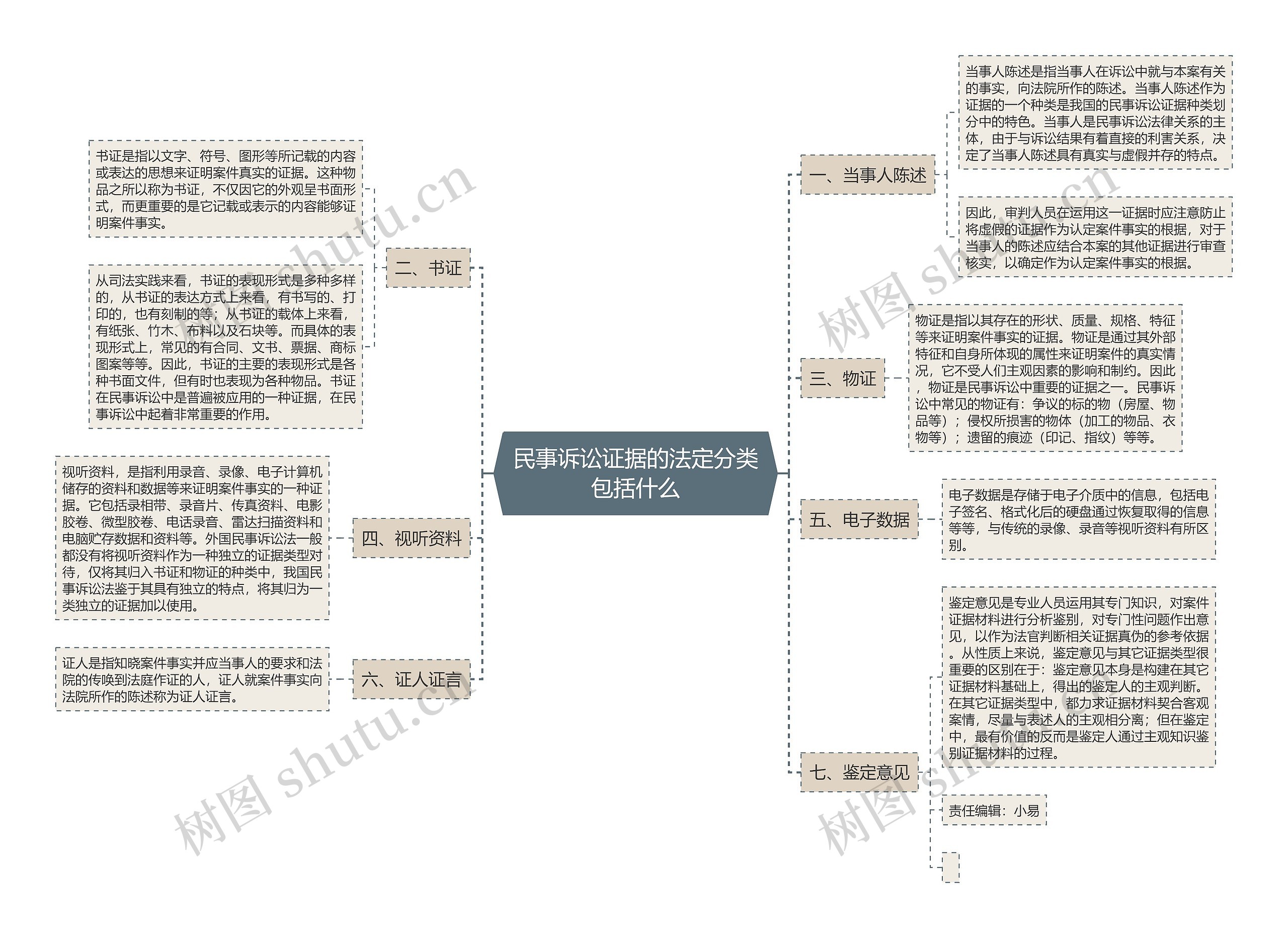 民事诉讼证据的法定分类包括什么思维导图