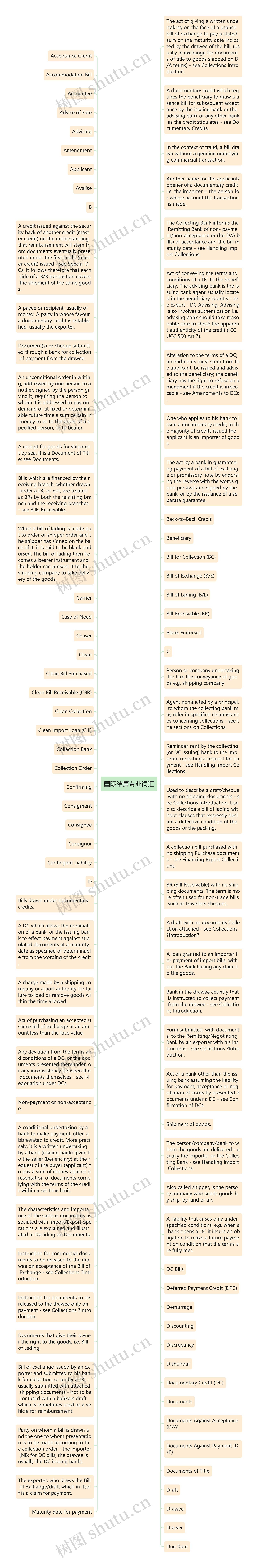 国际结算专业词汇思维导图