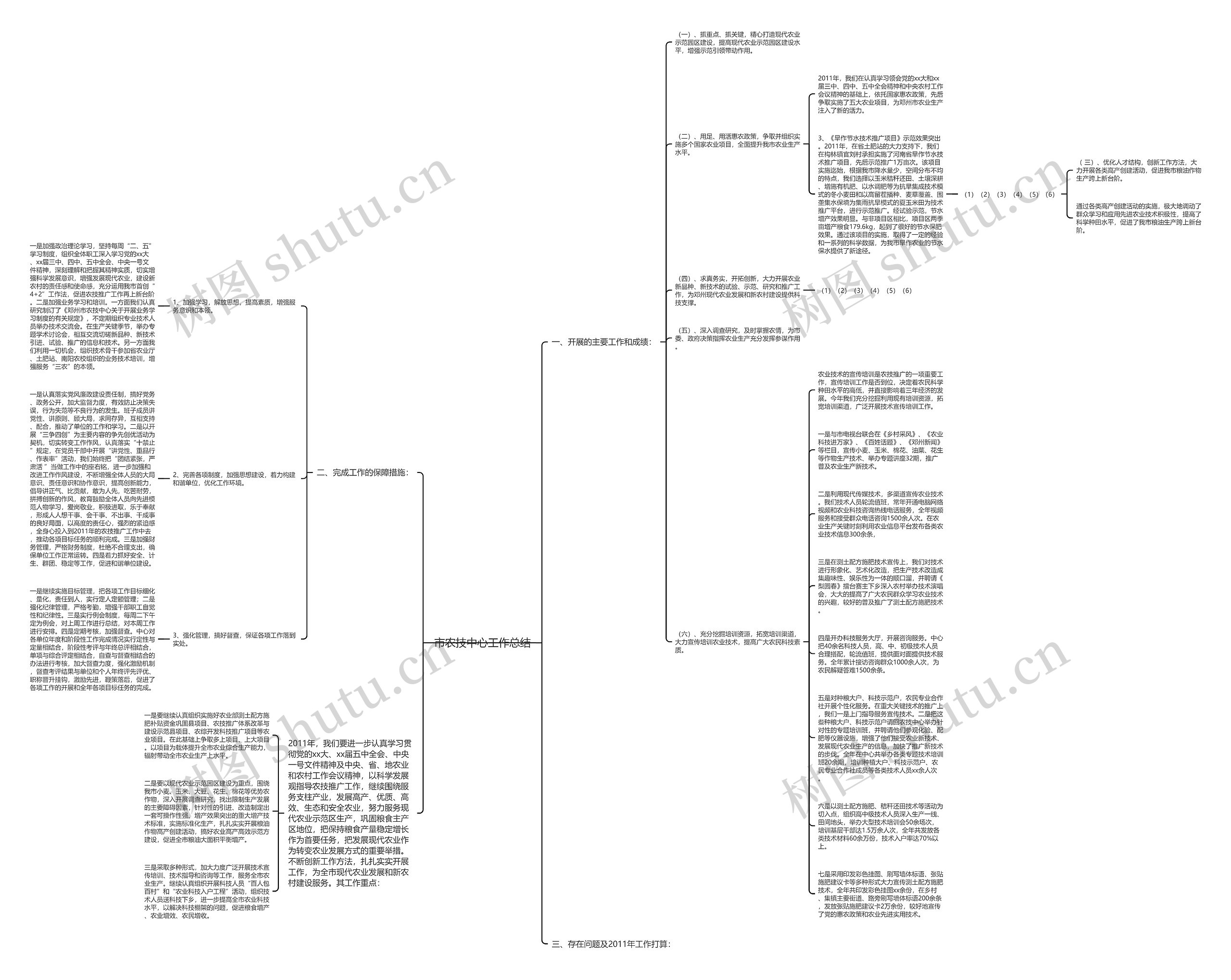 市农技中心工作总结思维导图