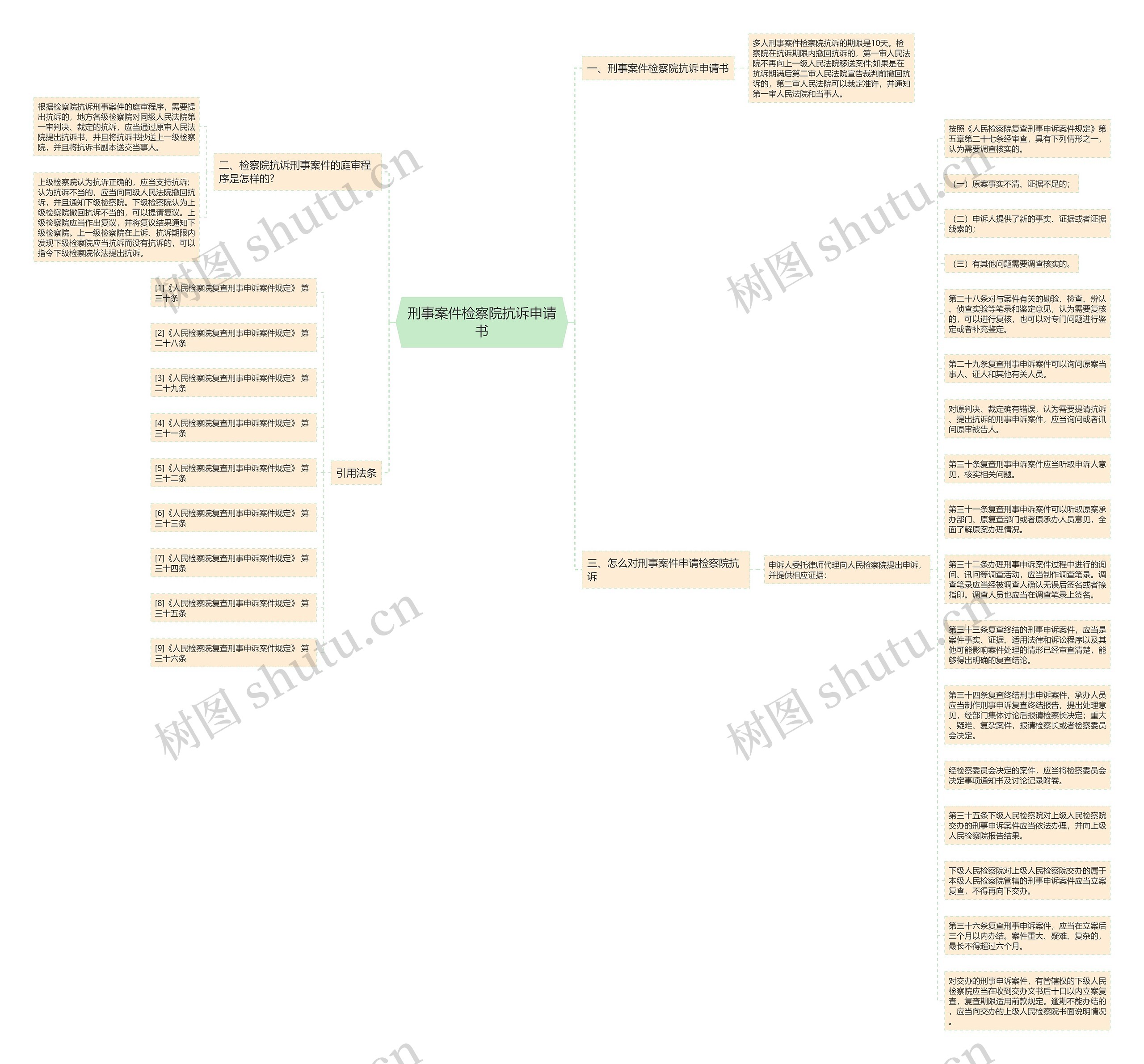 刑事案件检察院抗诉申请书思维导图